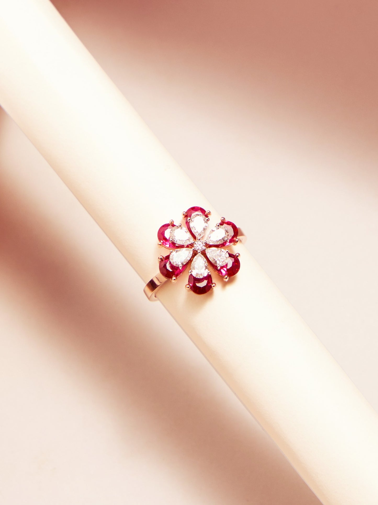 Ruby Radiance Bloom Ring