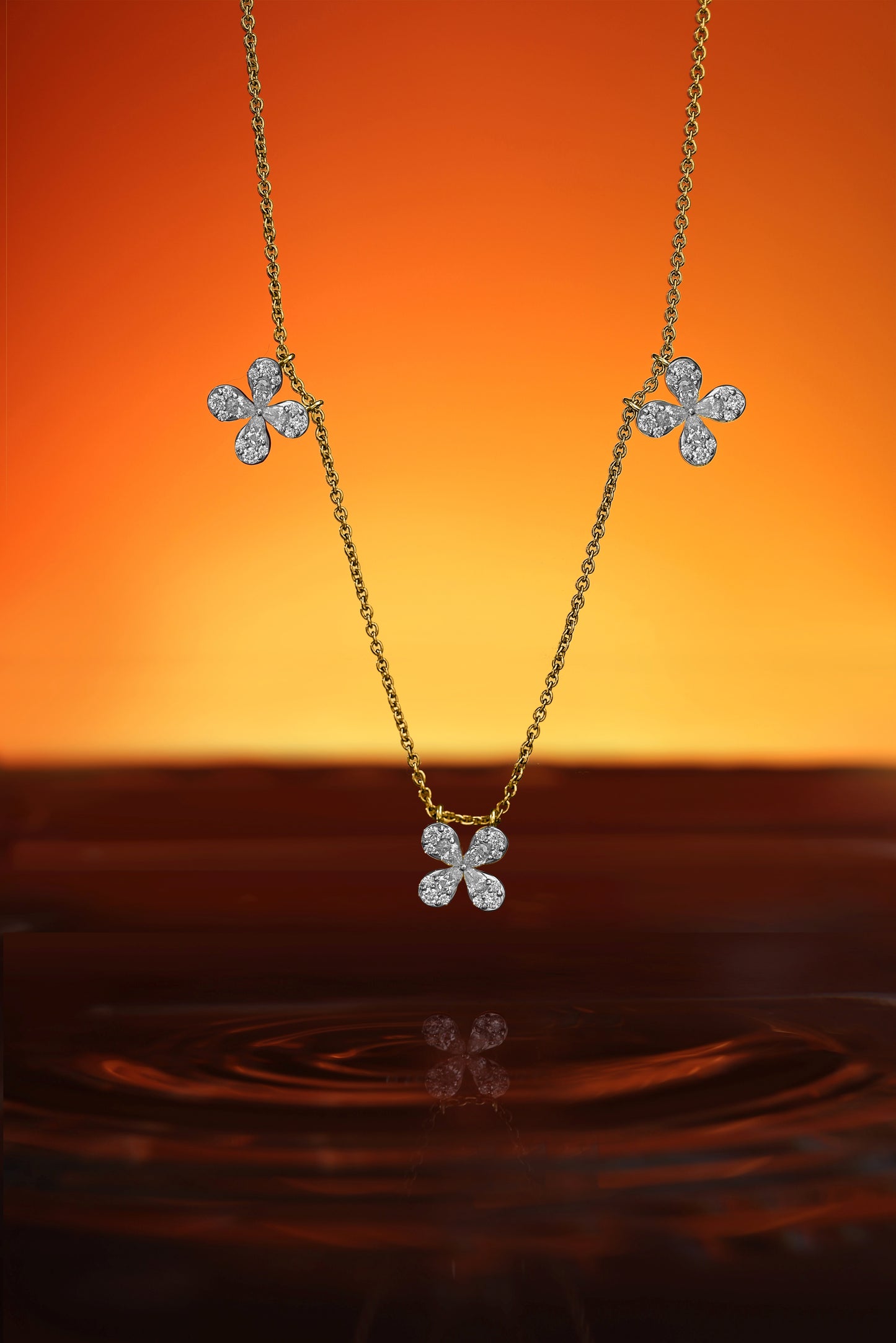 Diamond Floral Statement Necklace