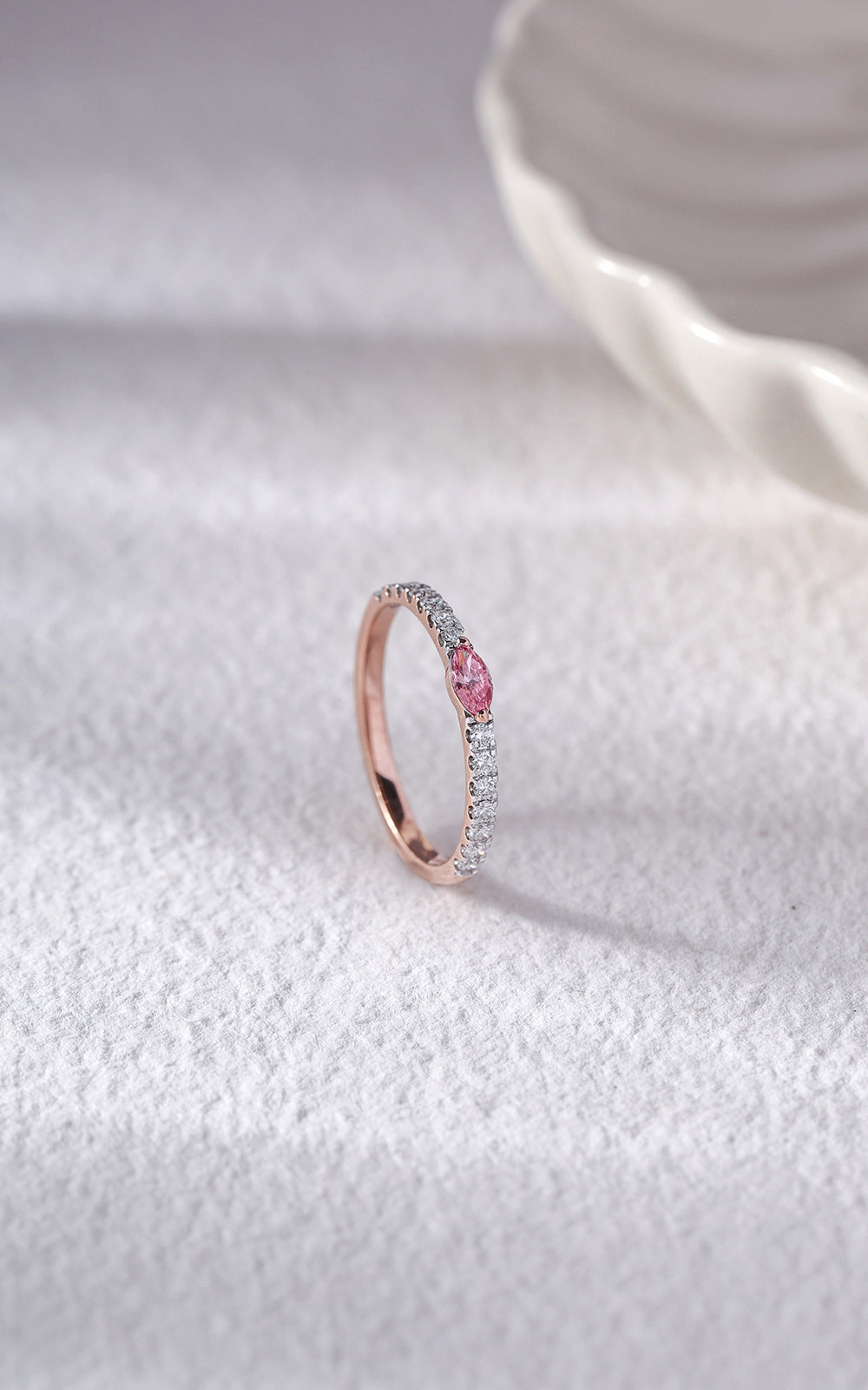 Pink Marquise Half Eternity Band