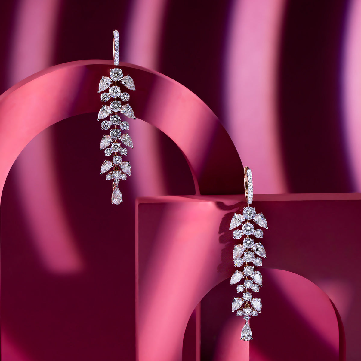 Cascading Pear Diamond Earrings