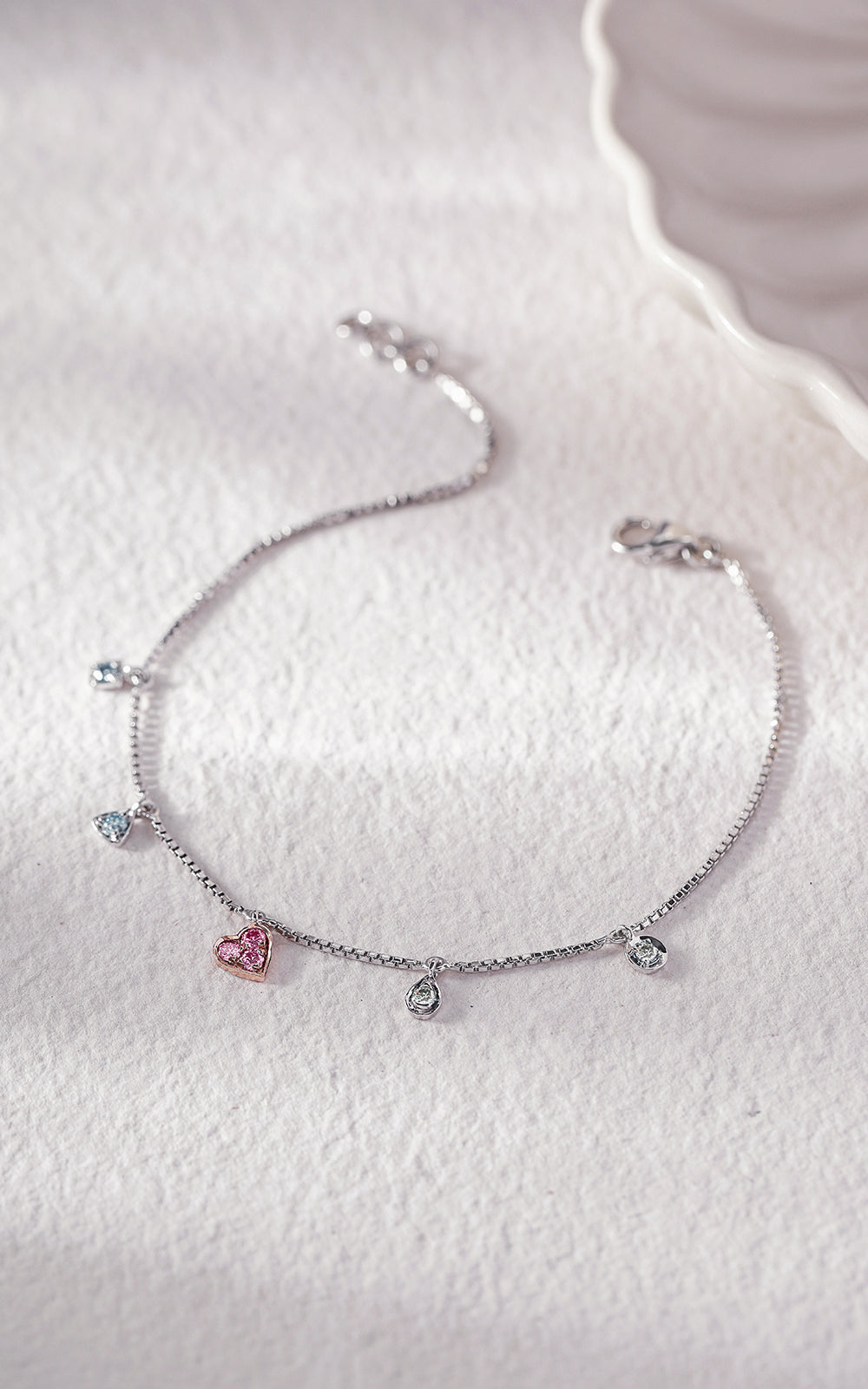 Pink Heart Charm Bracelet