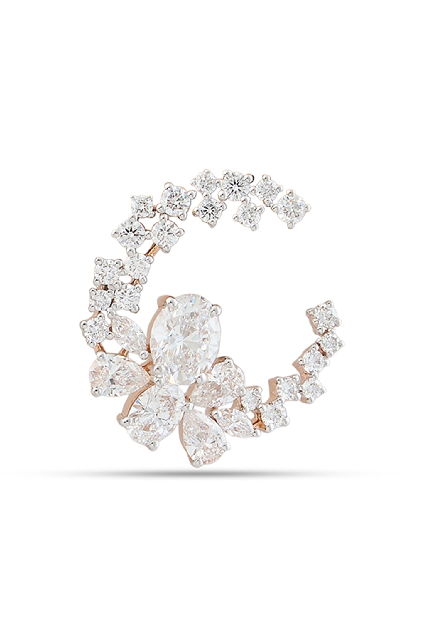 Crescent Bloom Sparkle Earring