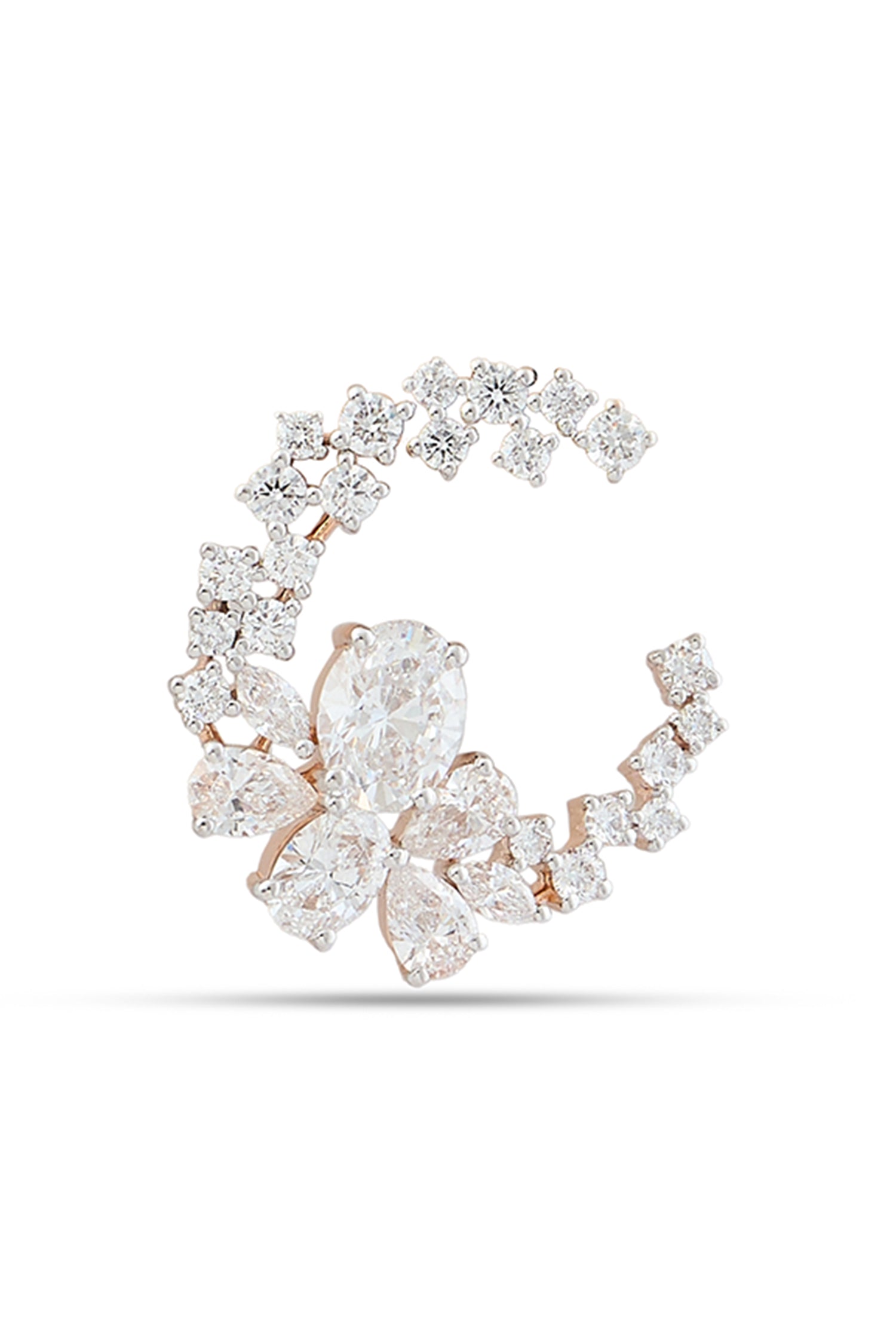 Crescent Bloom Sparkle Earring