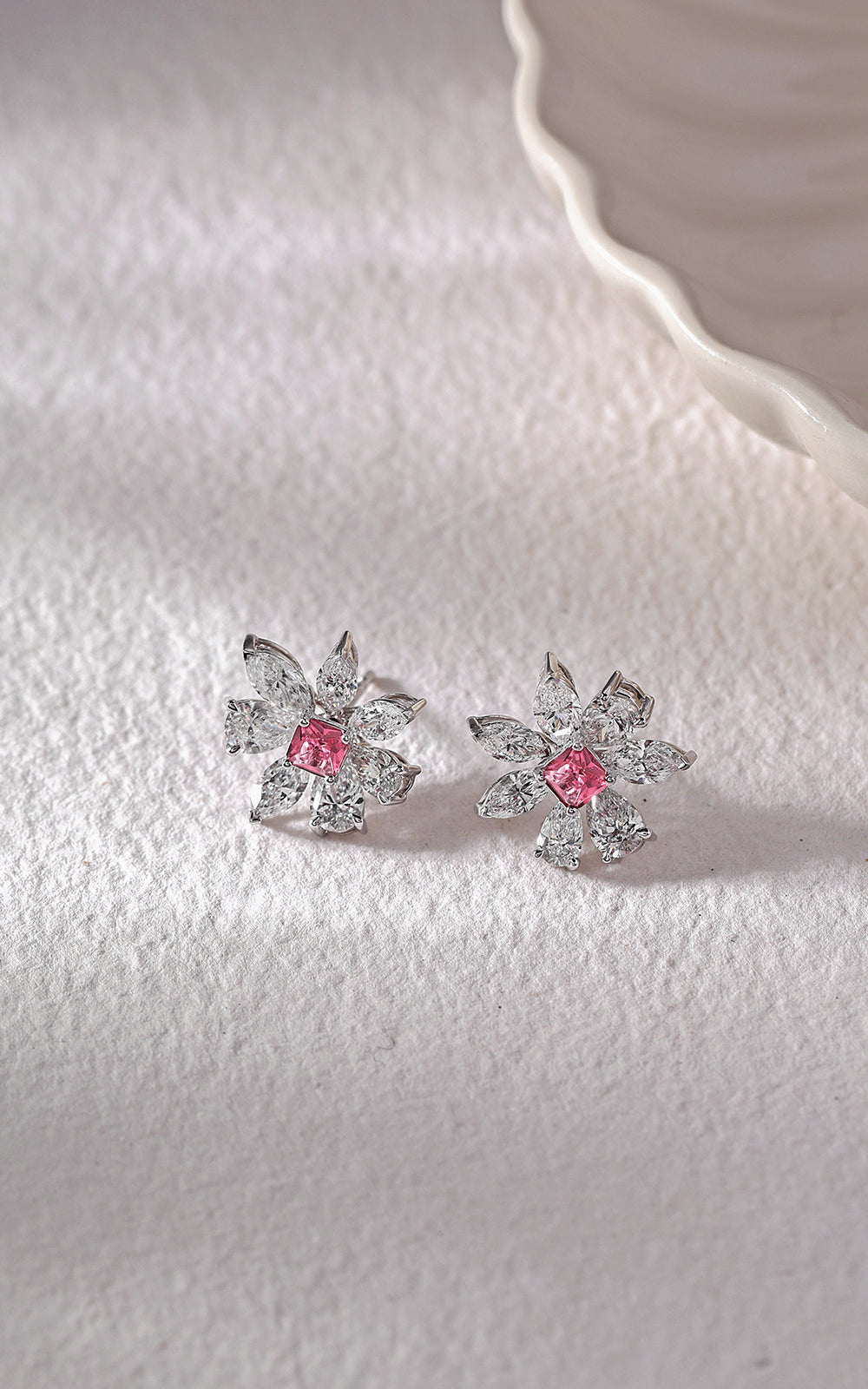 Pink Radiance Floral Studs