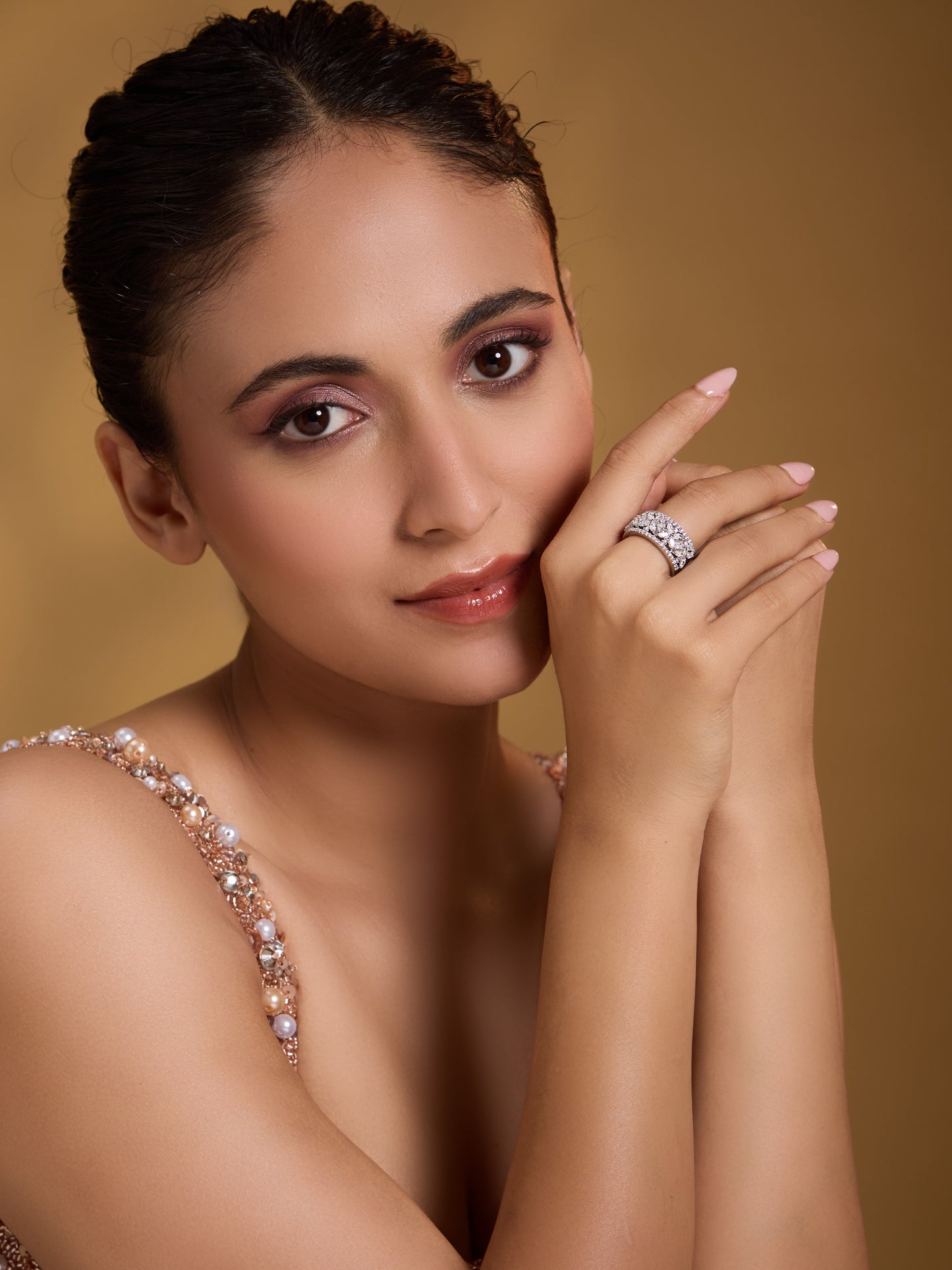 Floral Motif Eternity Band