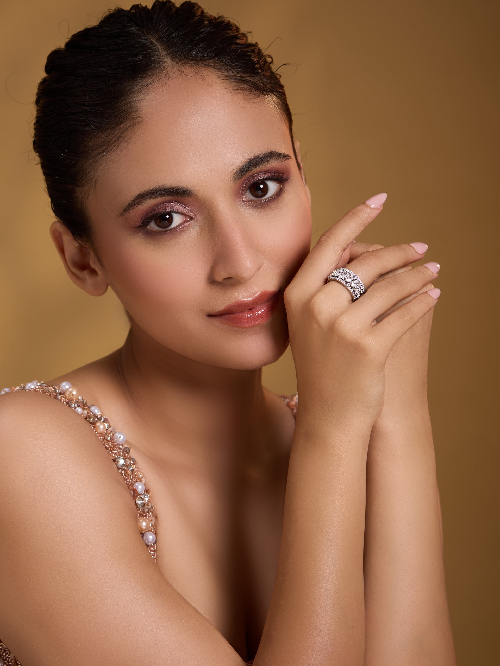 Floral Motif Eternity Band