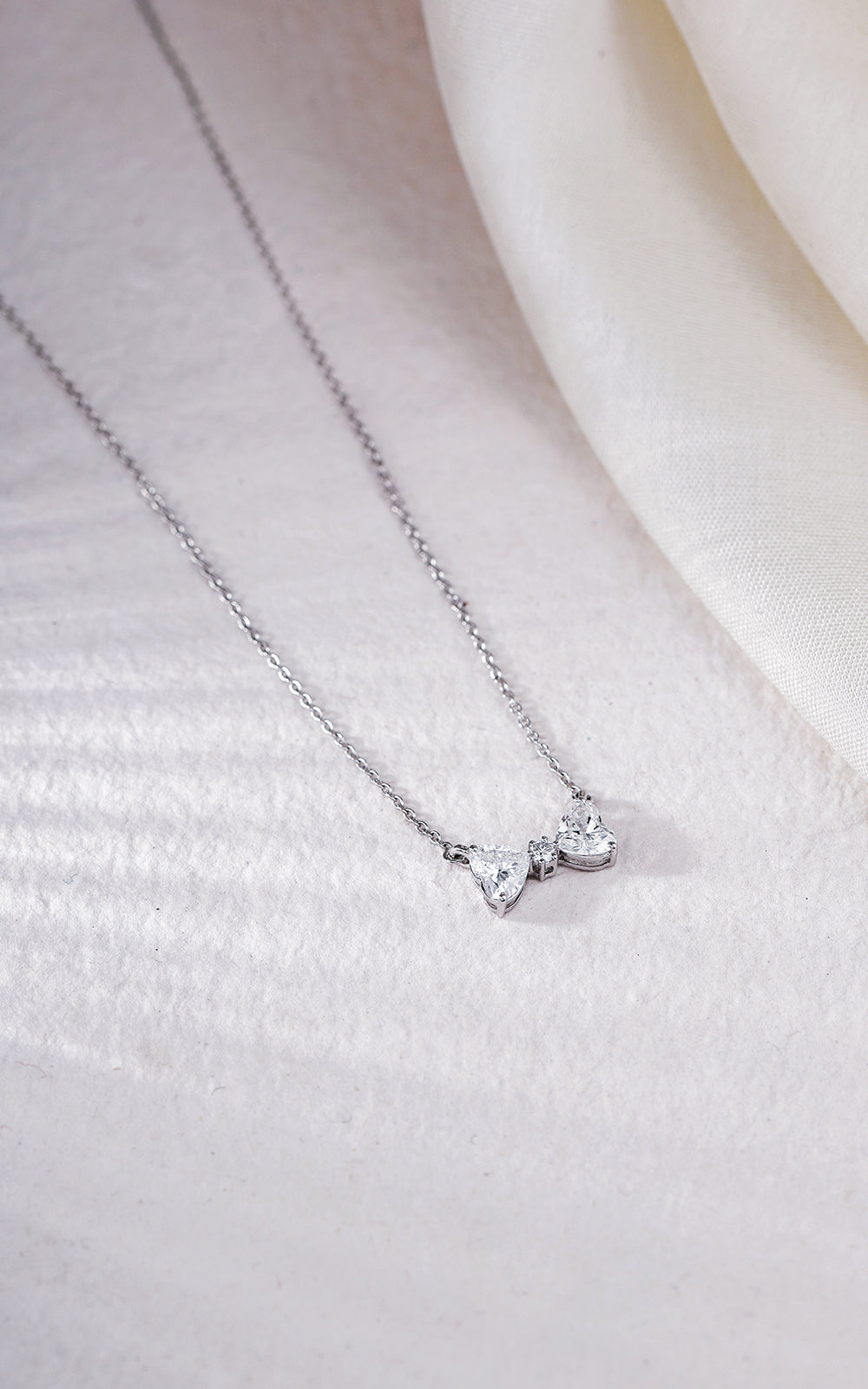 Twin Heart Bow Pendant