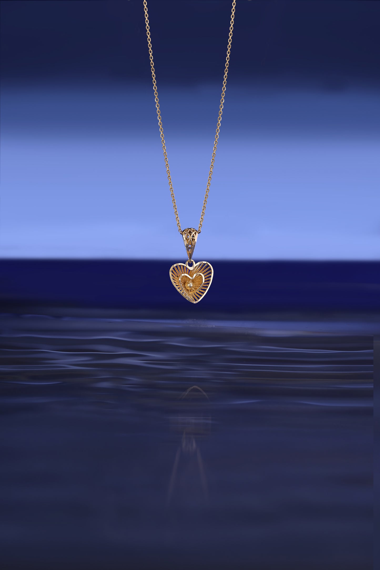 Engraved Heart Gold Pendant