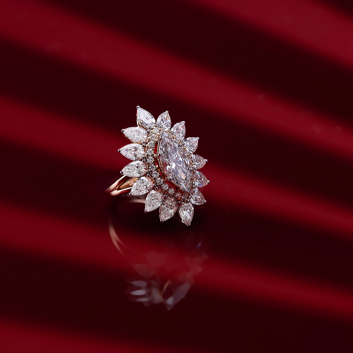 Marquise Halo Diamond Ring