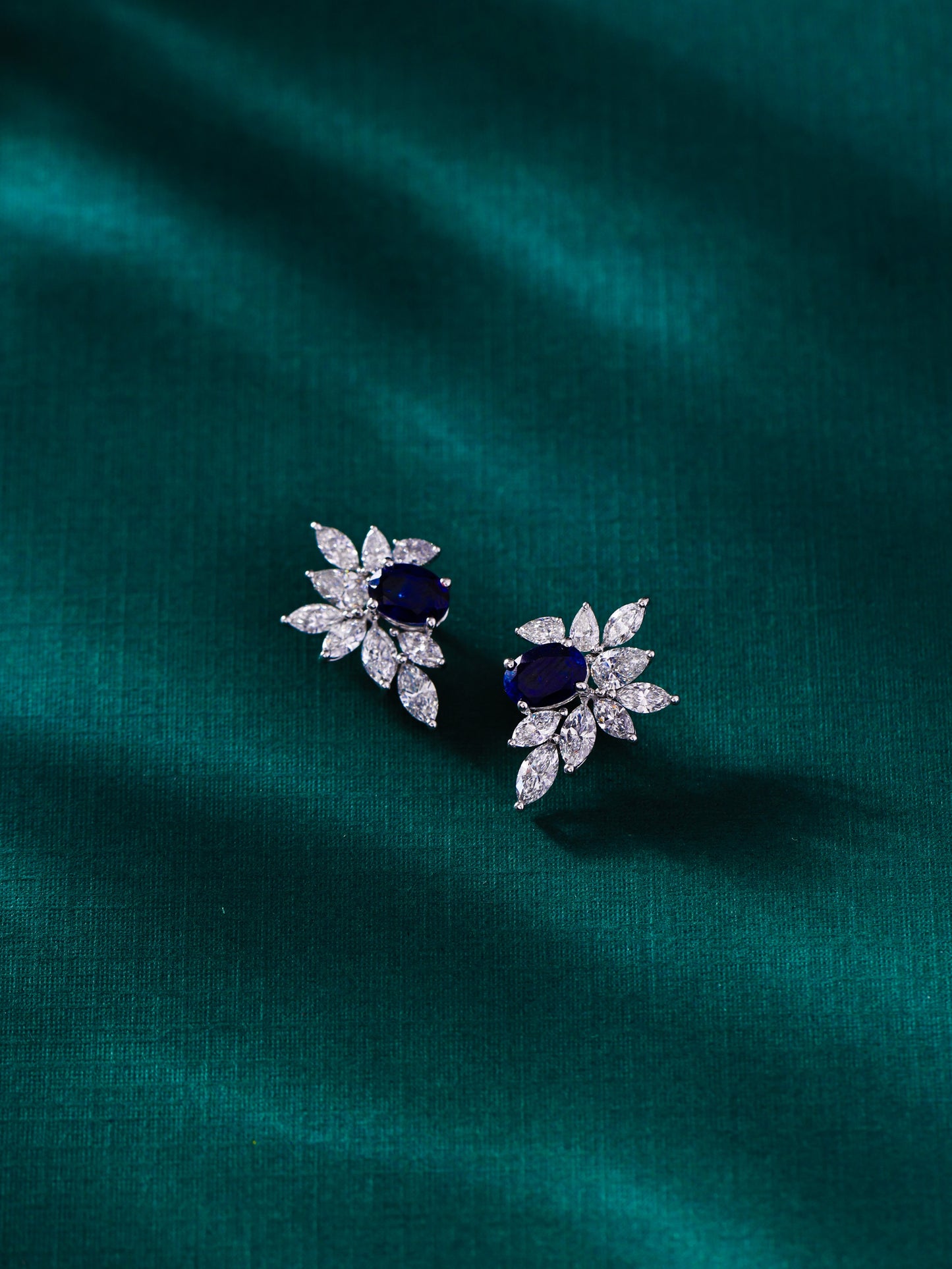 Celestial Floral Sapphire Studs