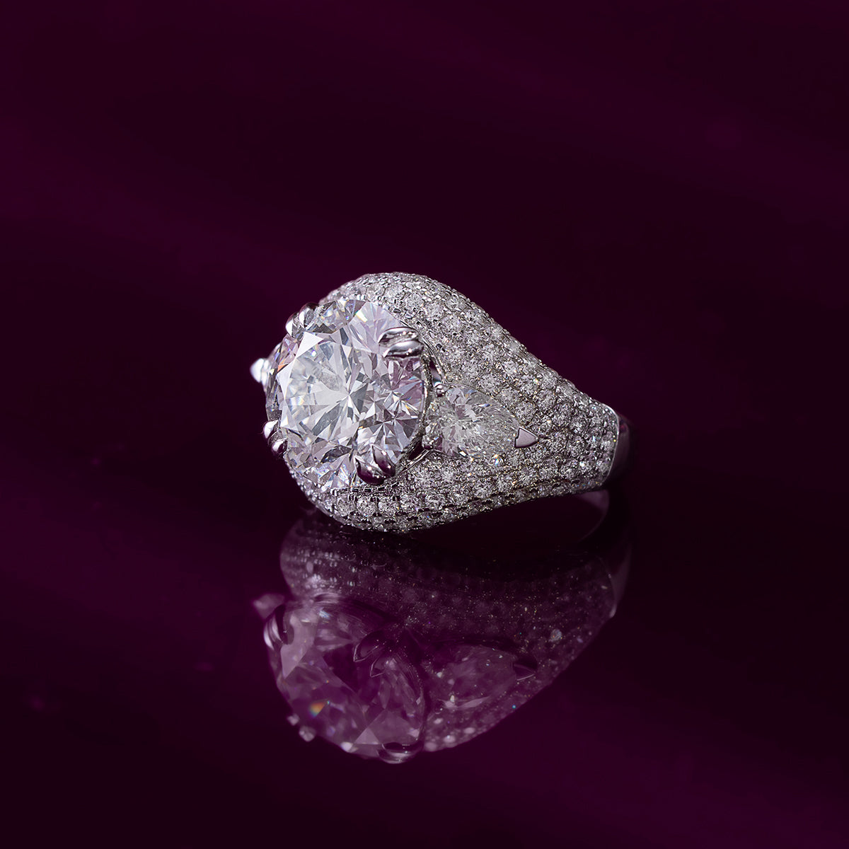 Pave Dome Diamond Ring