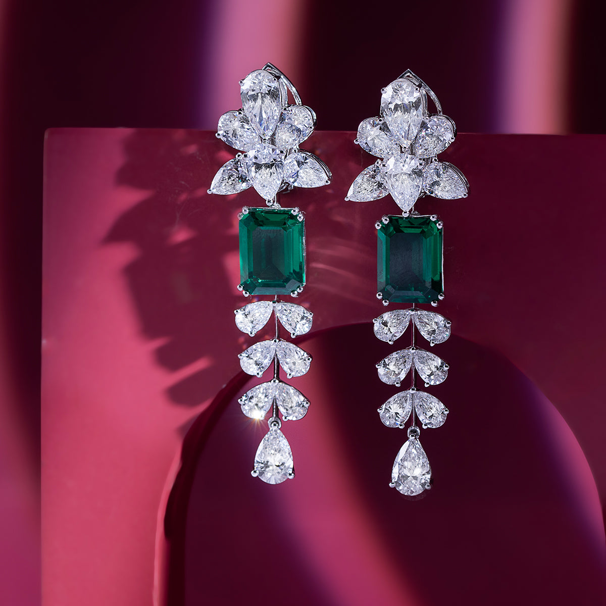 Emerald Pear Drop Earrings