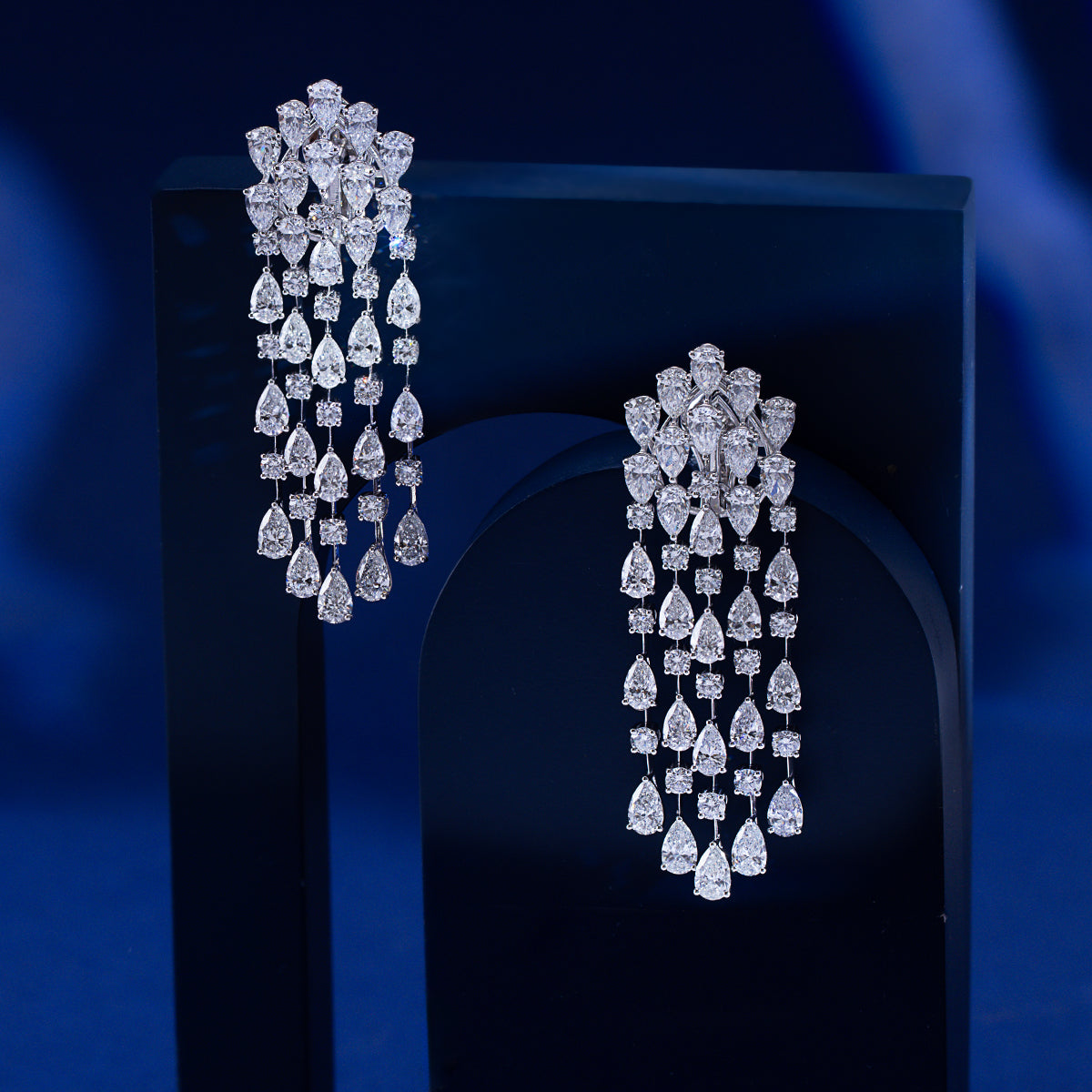 Waterfall Pear Diamond Earrings