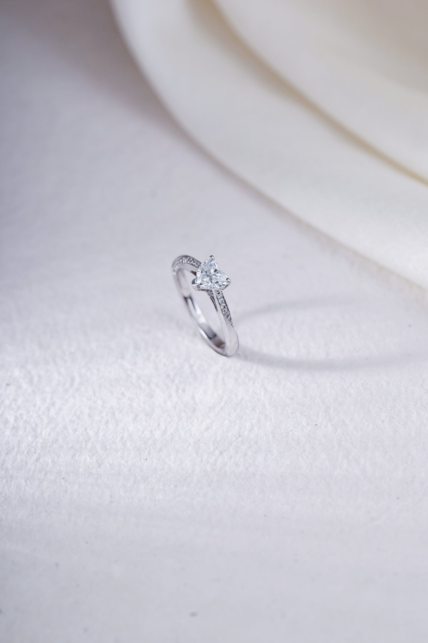 Delicate Heart Solitaire Ring