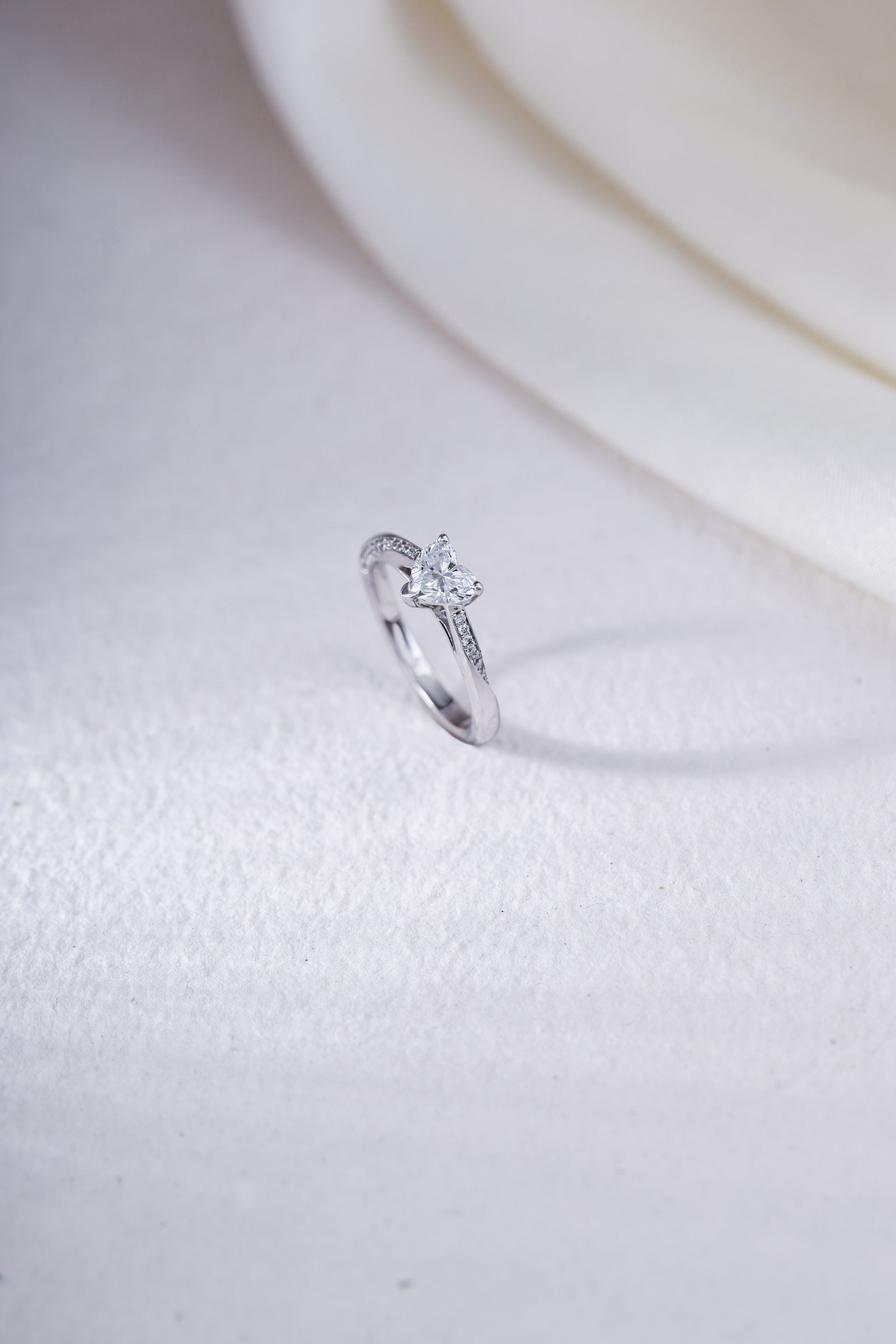 Delicate Heart Solitaire Ring