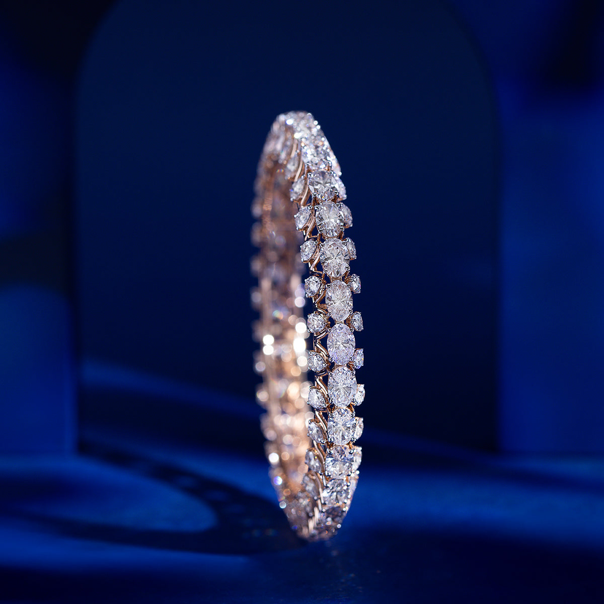 Oval Diamond Tennis Bangle
