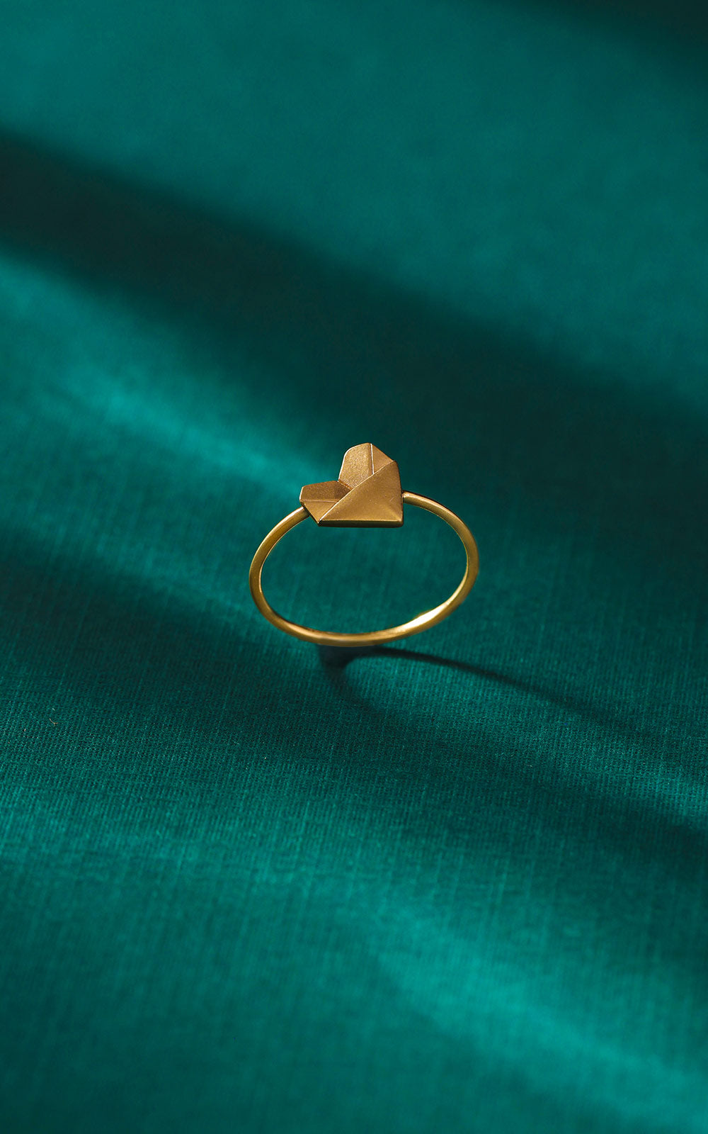 Origami Heart Gold Ring