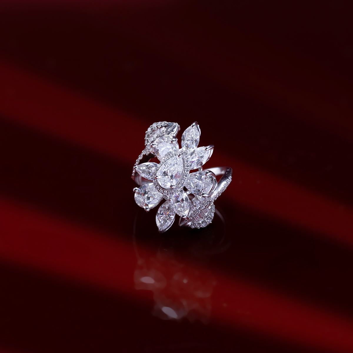 Radiant Petal Cluster Ring
