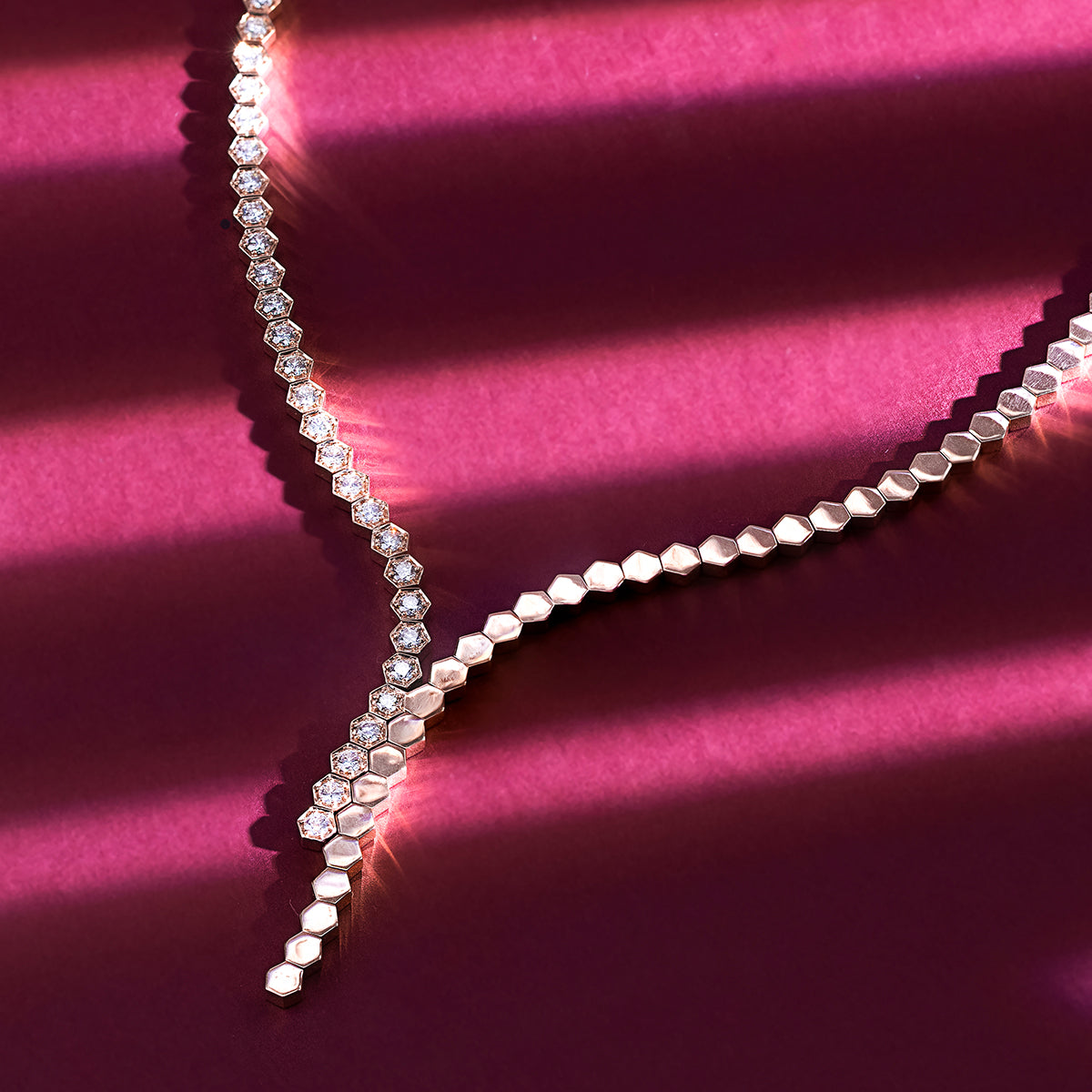 Modern Hex Diamond Necklace