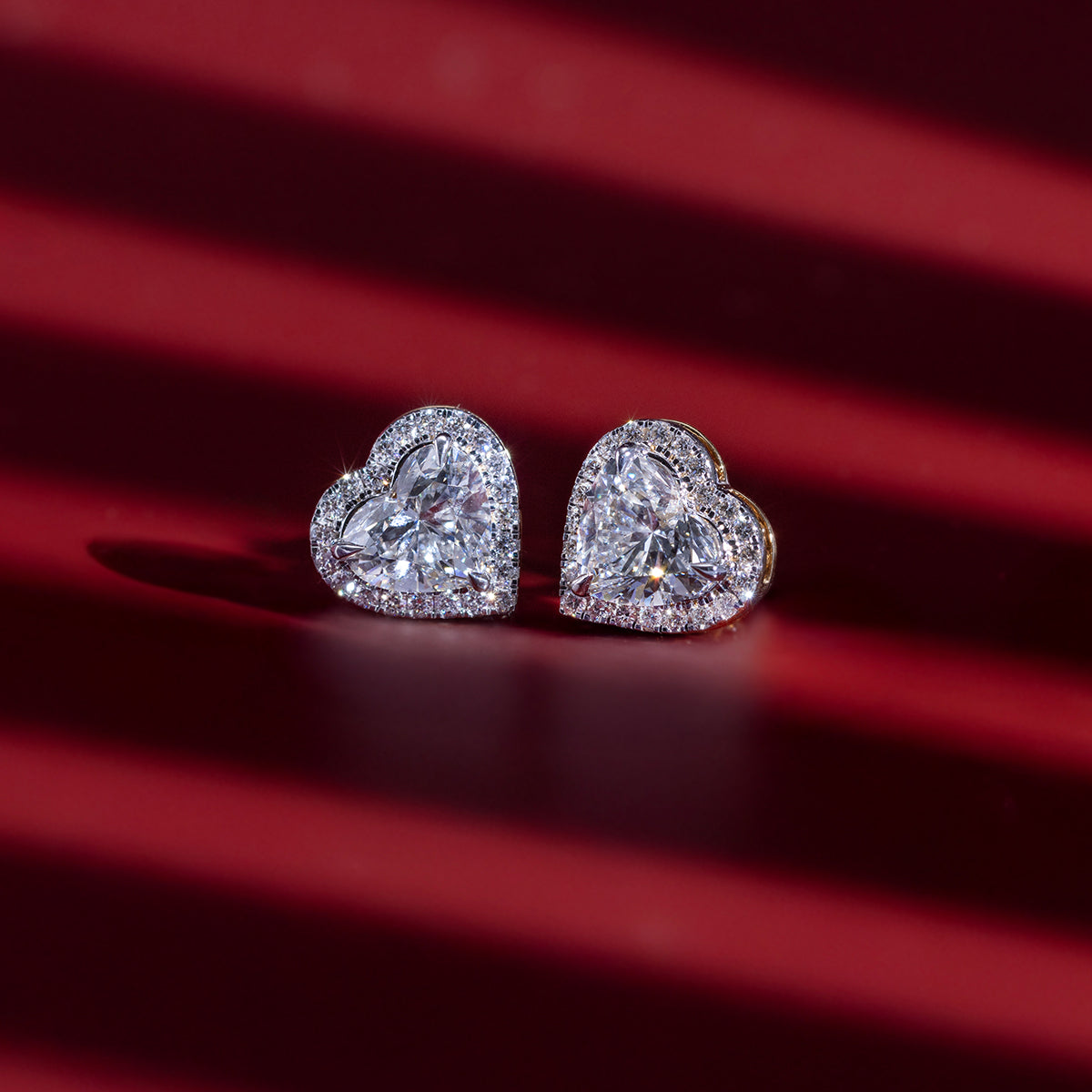 Halo Heart Cut Studs