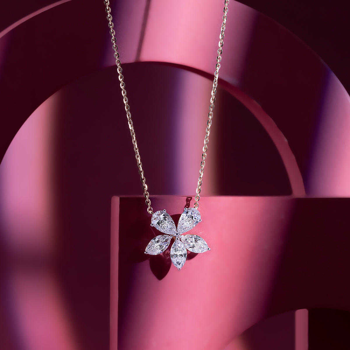 Five-Petal Diamond Pendant