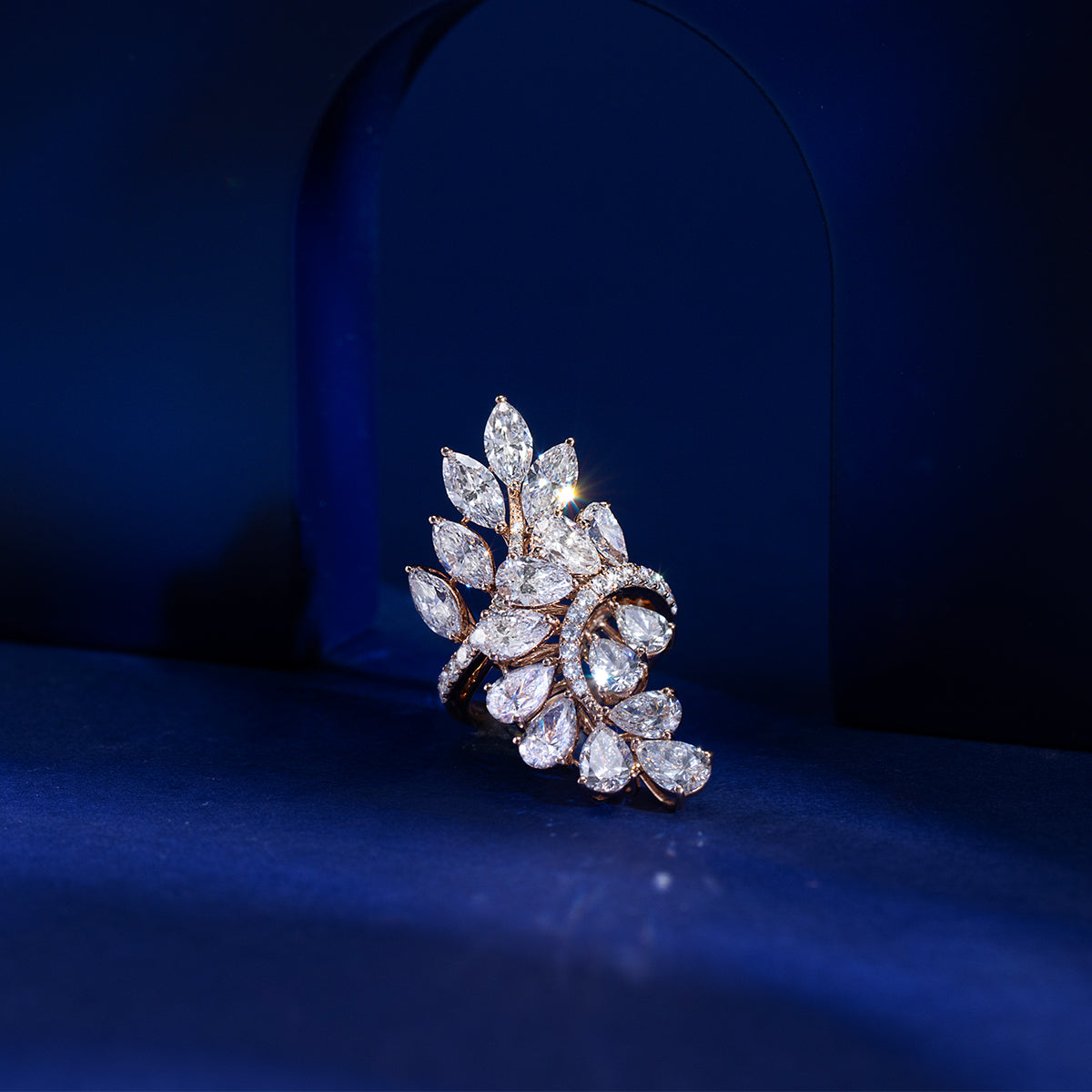 Statement Leaf Diamond Ring