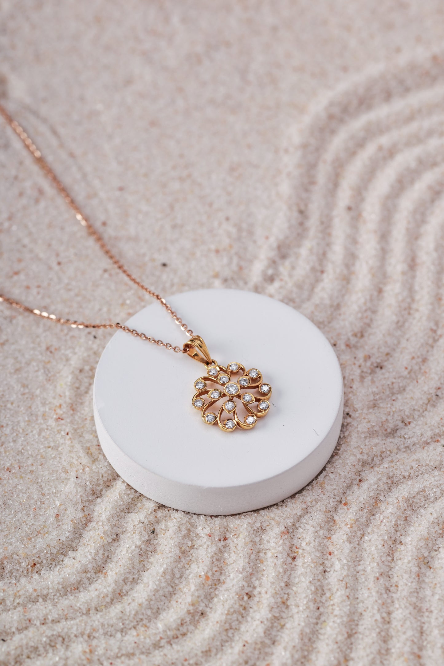 Luminous Floral Swirl Pendant