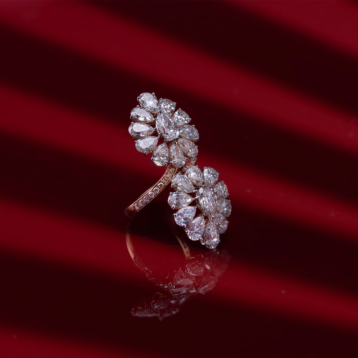 Dual Floral Diamond Ring