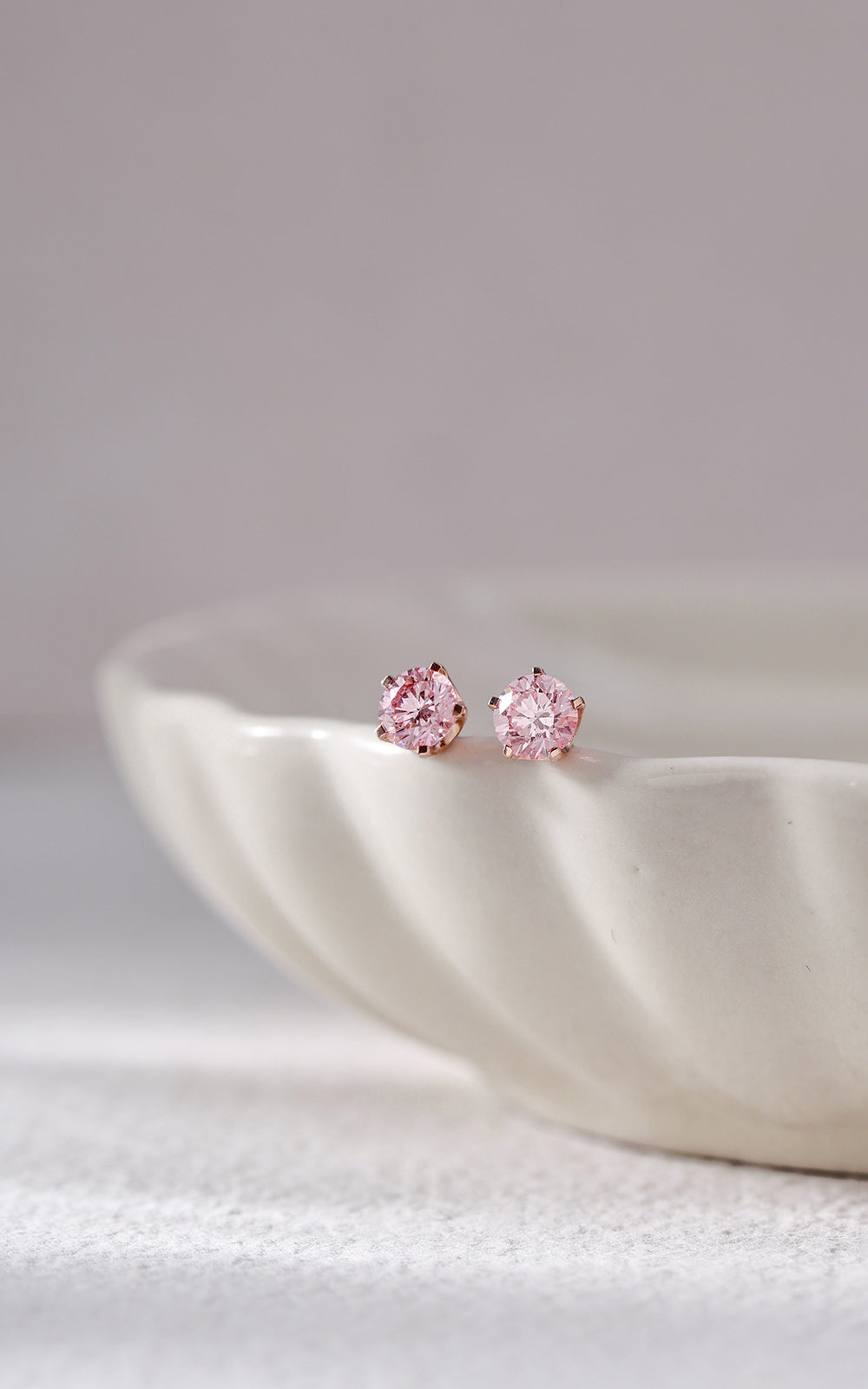 Radiant Pink Solitaire Earrings