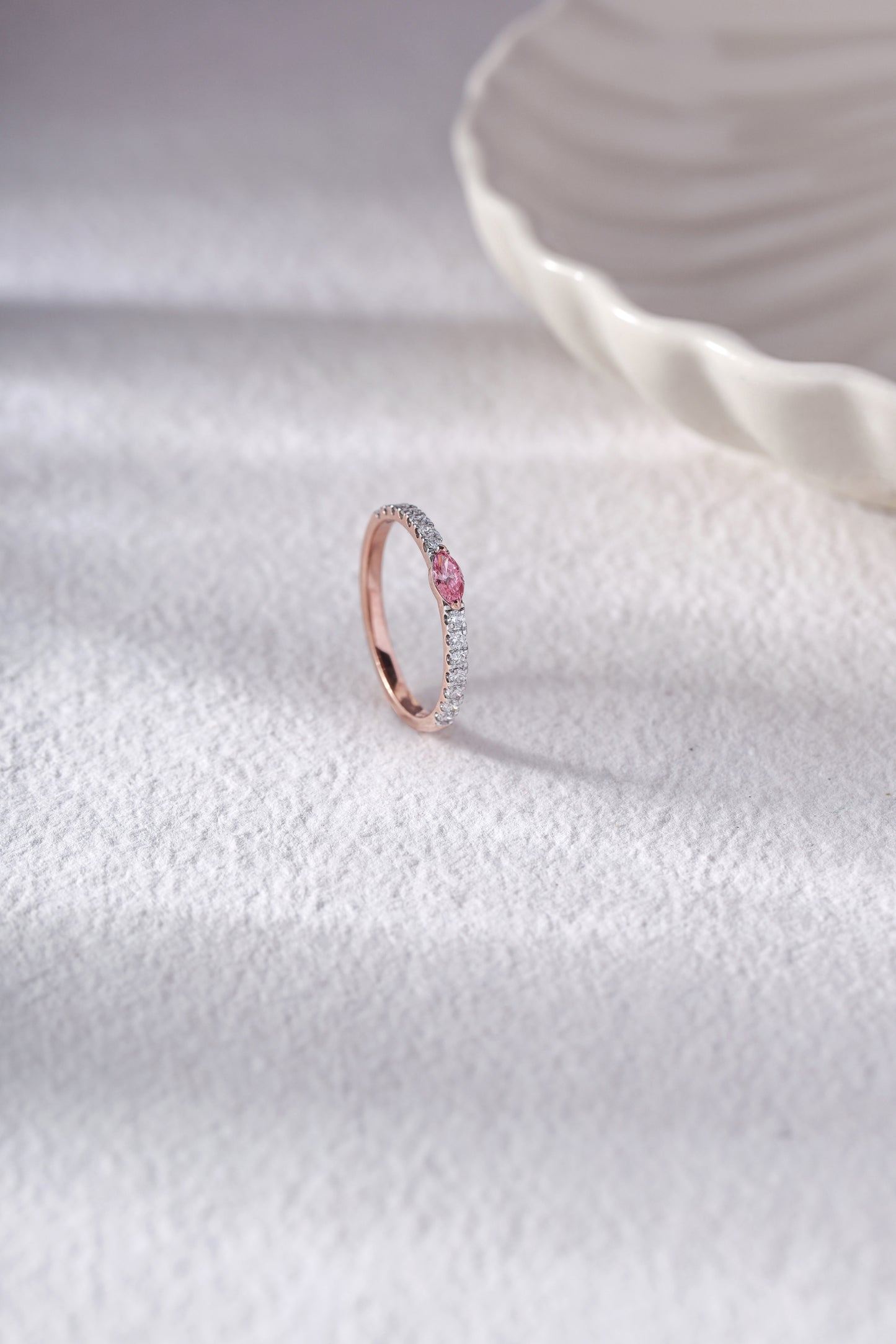 Pink Marquise Half Eternity Band