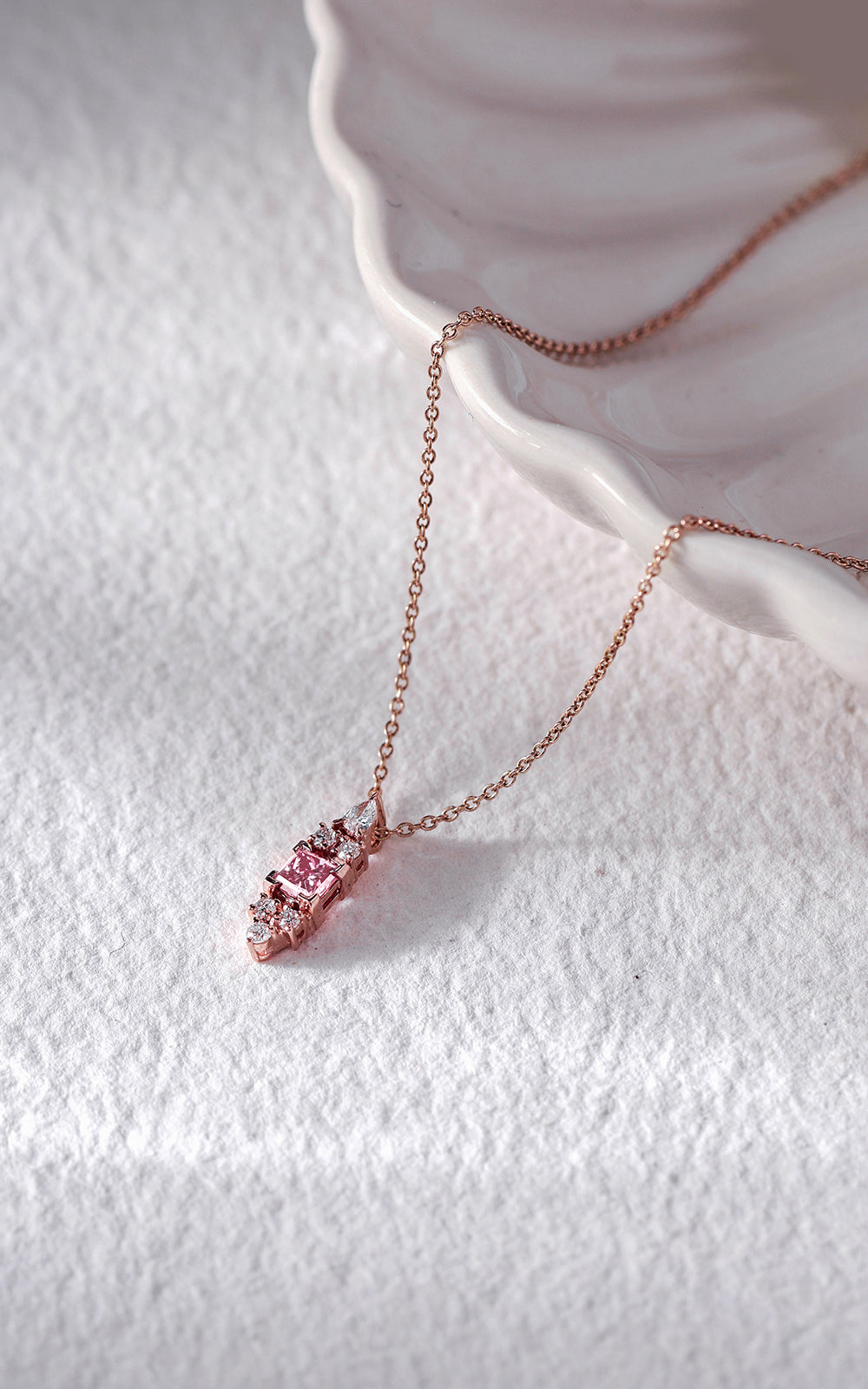 Dual Tone Diamond Drop Necklace