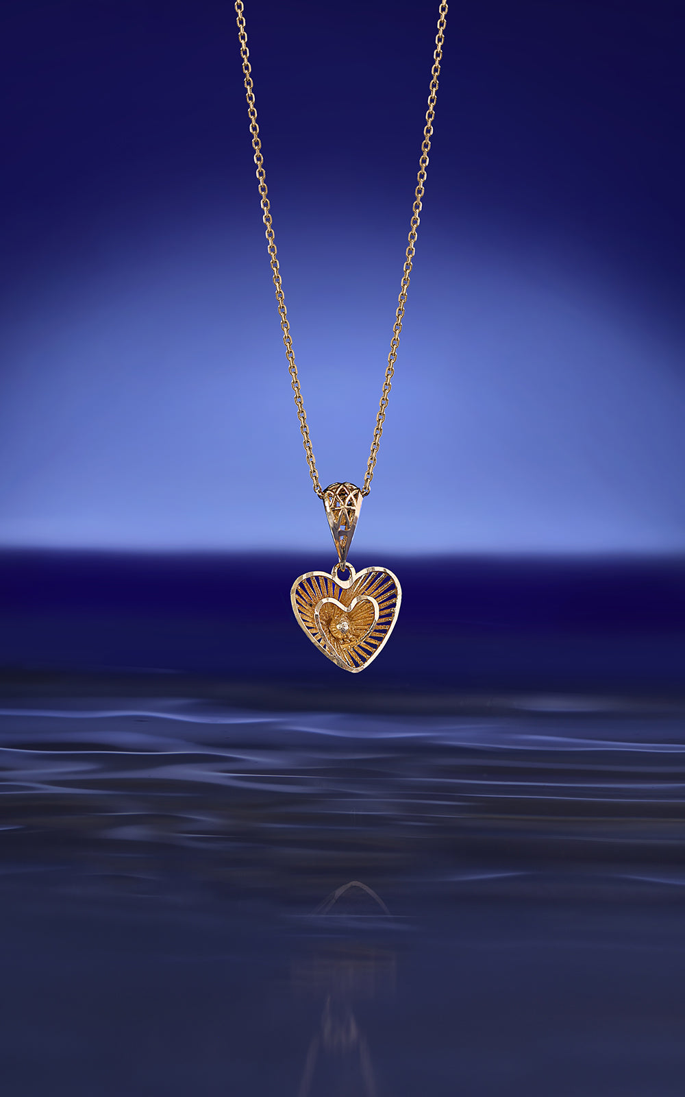 Engraved Heart Gold Pendant