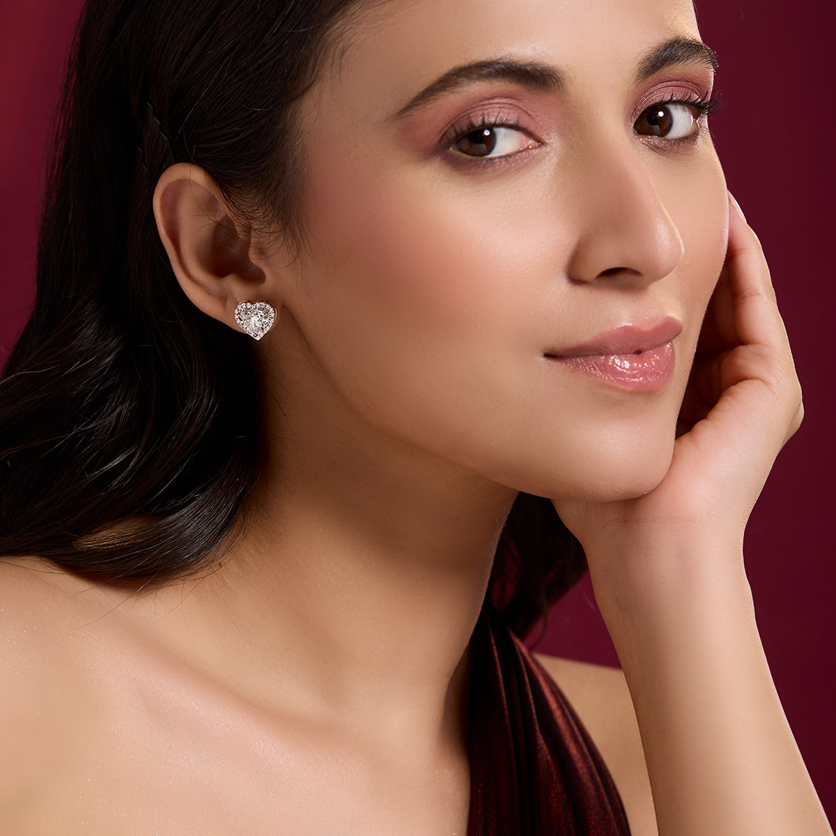 Halo Heart Cut Studs