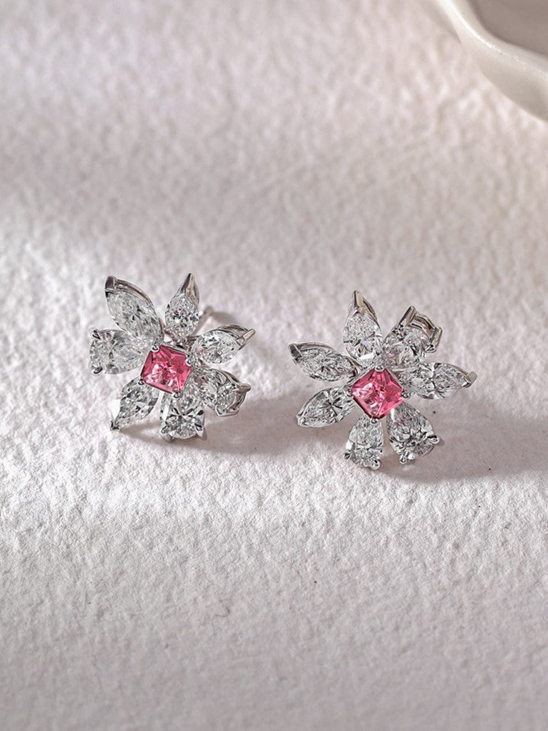 Pink Radiance Floral Studs
