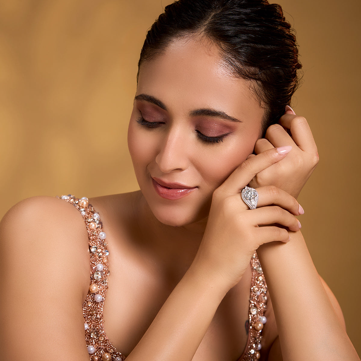 Pave Dome Diamond Ring