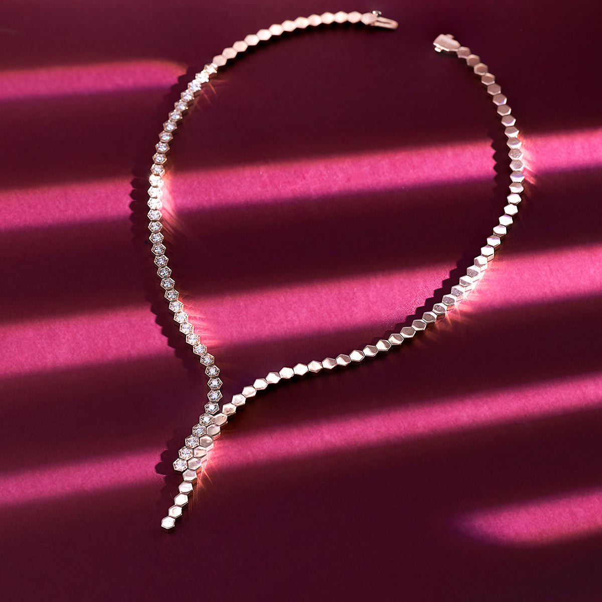 Modern Hex Diamond Necklace