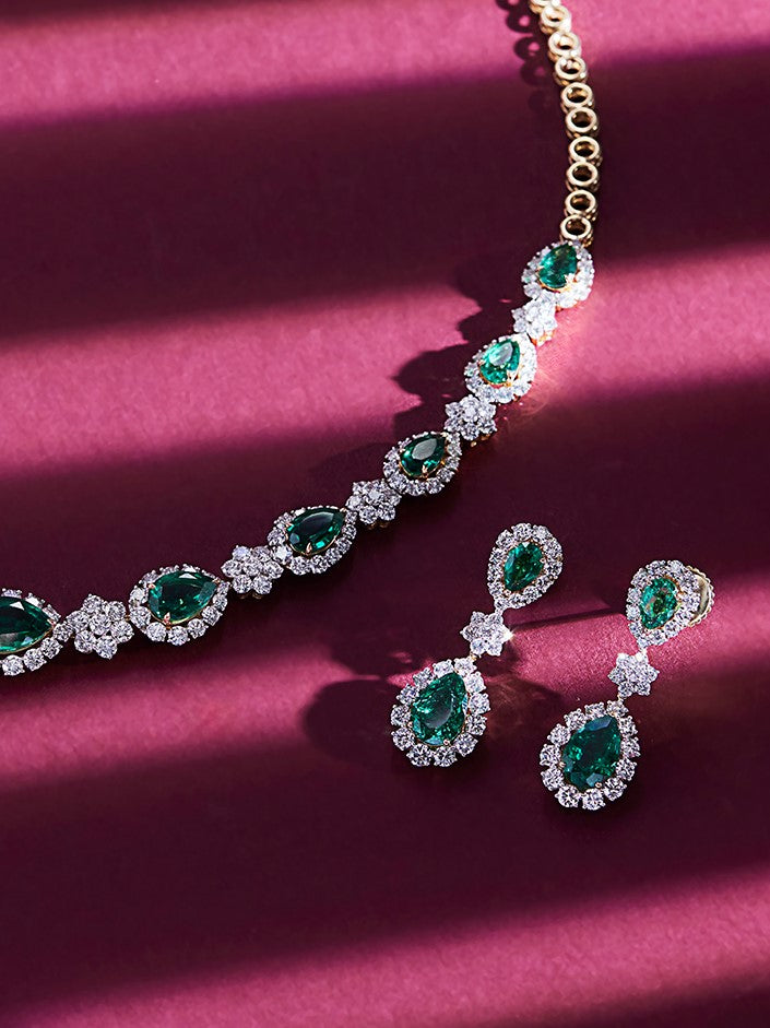 Vintage Green Halo Earrings