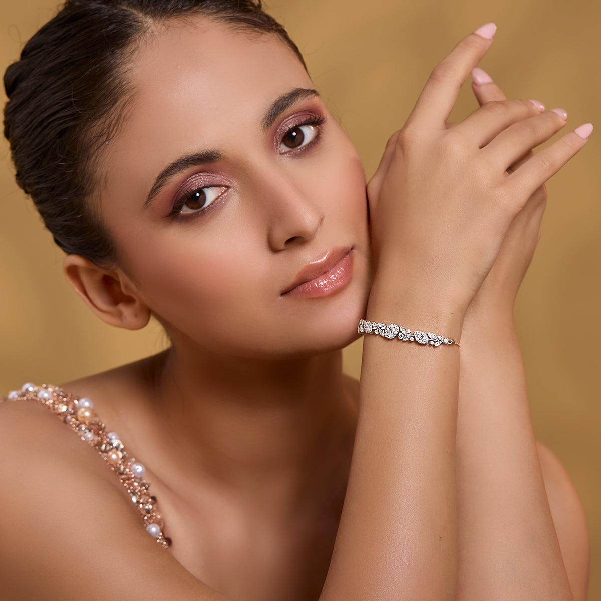 Adjustable Floral Cluster Bracelet