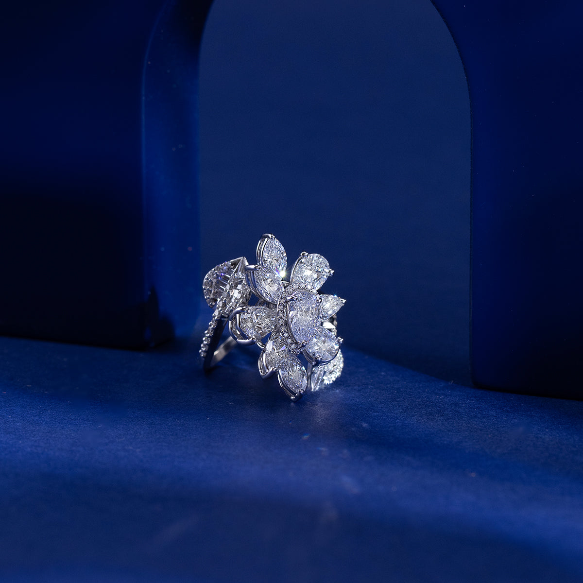 Radiant Petal Cluster Ring