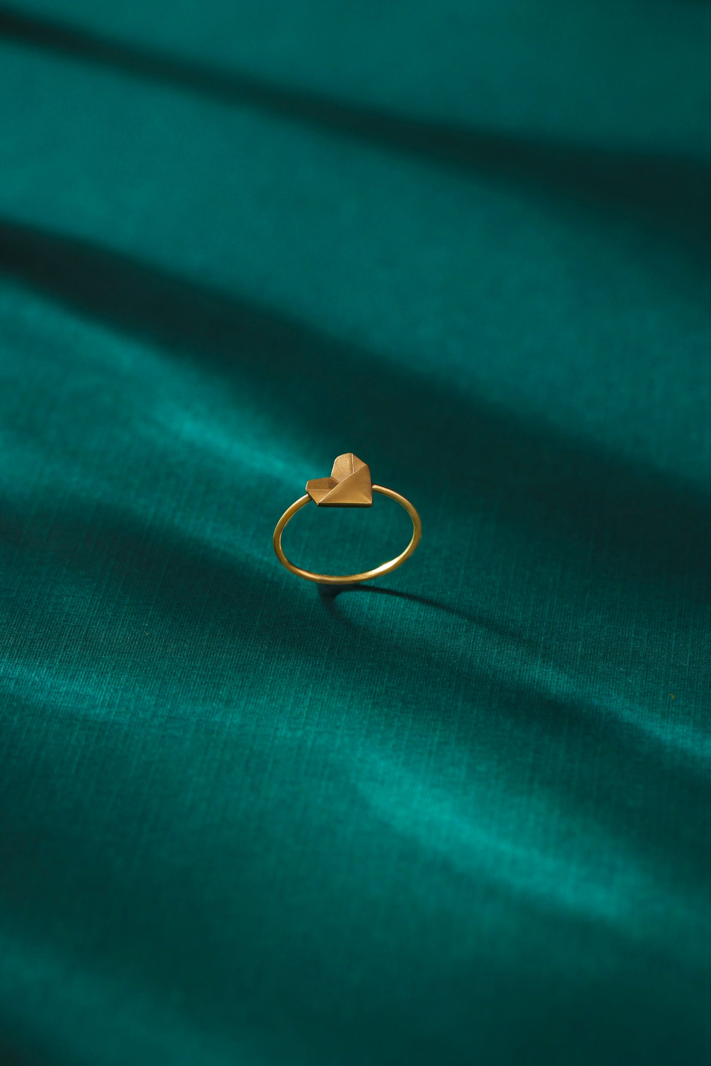Origami Heart Gold Ring