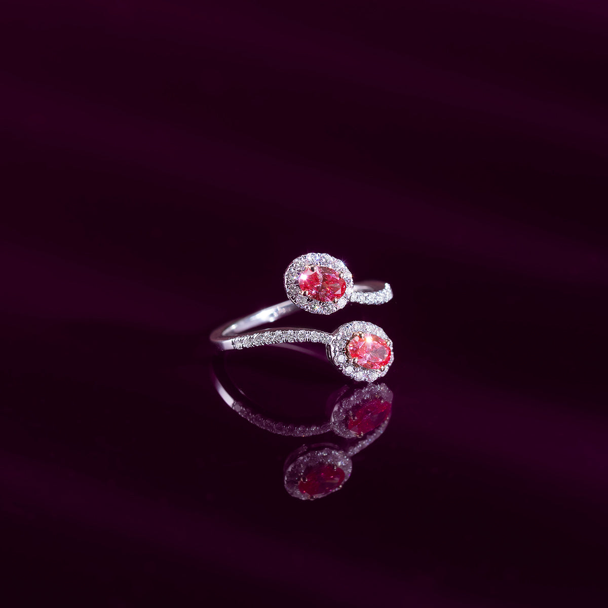 Twin Pink Diamond Ring