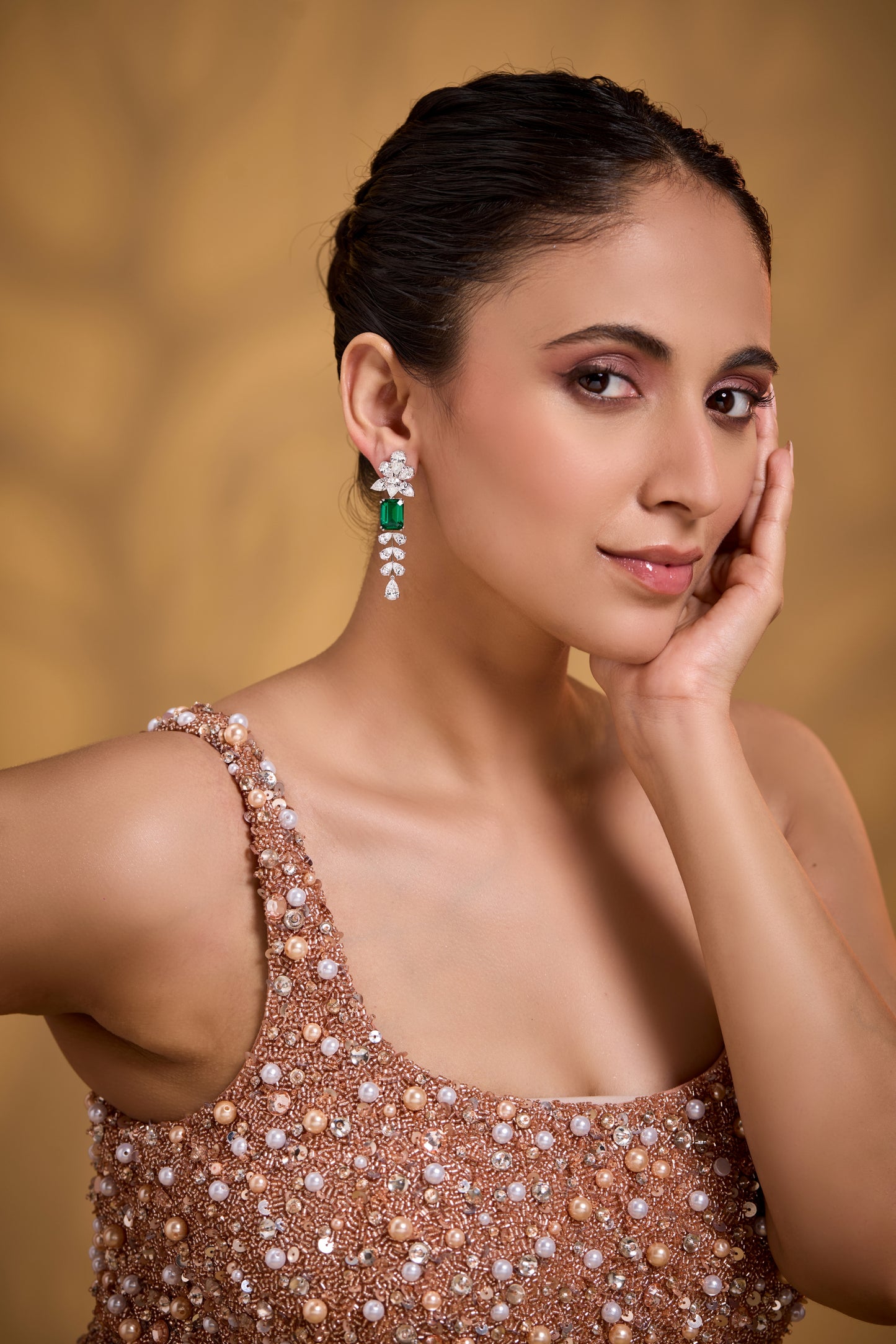 Emerald Pear Drop Earrings