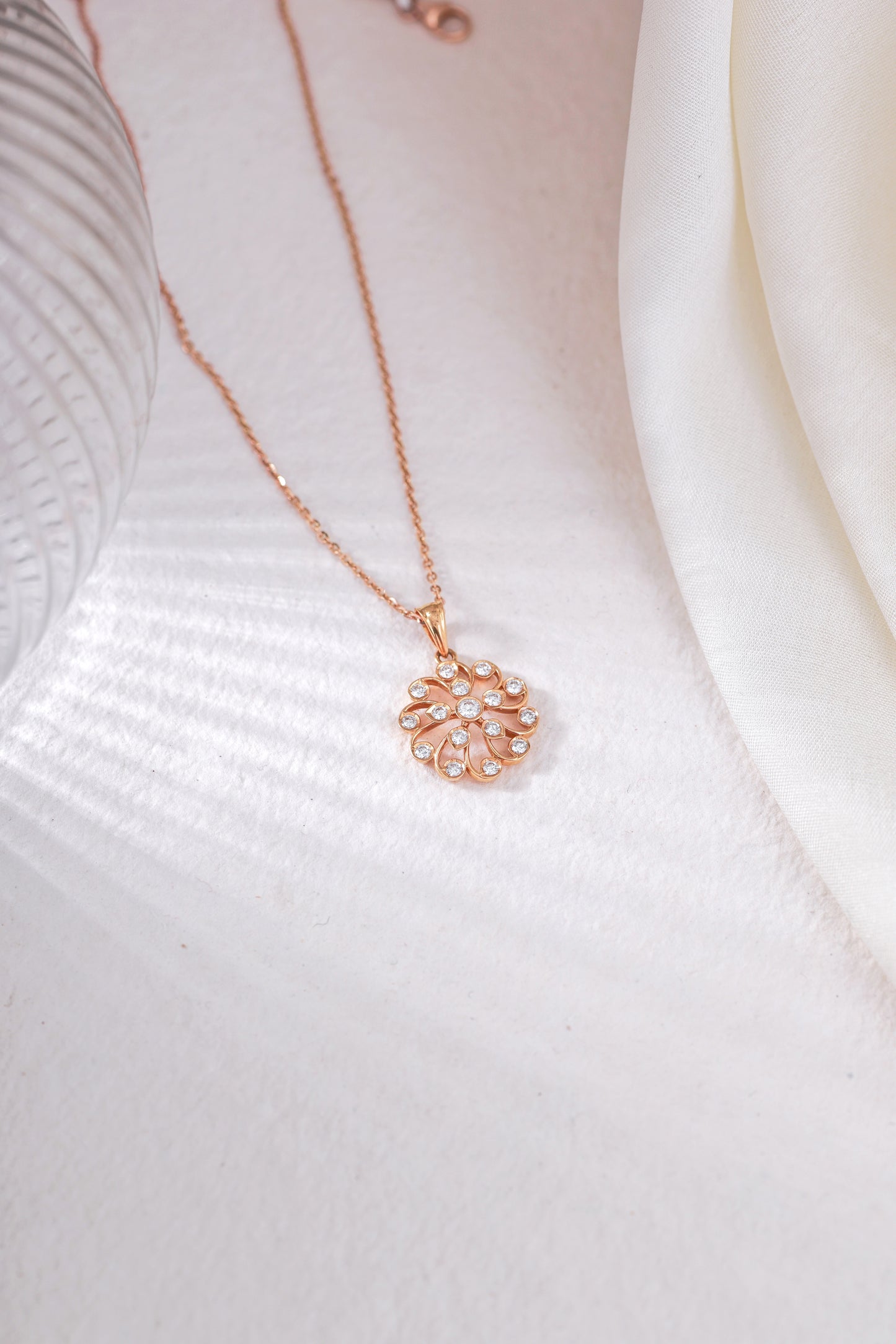 Luminous Floral Swirl Pendant