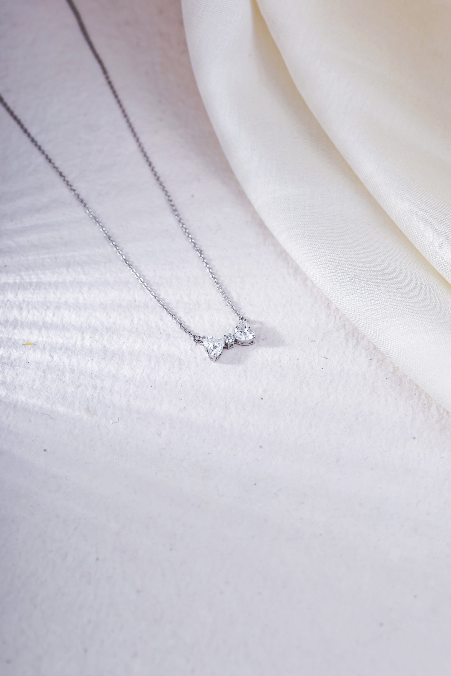 Twin Heart Bow Pendant