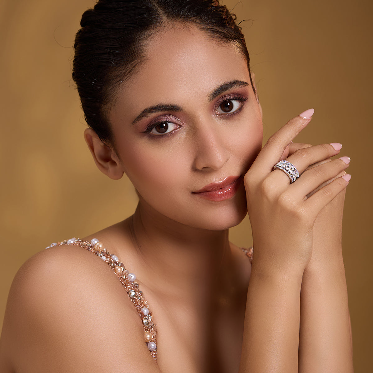 Floral Motif Eternity Band