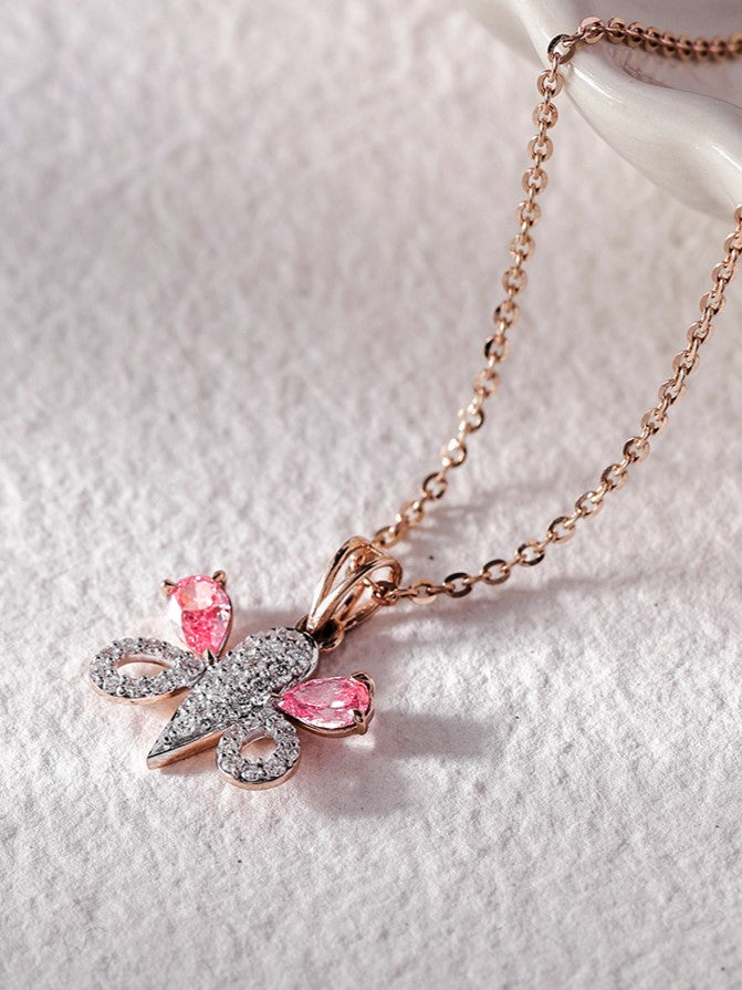 Pink Wings Butterfly Pendant