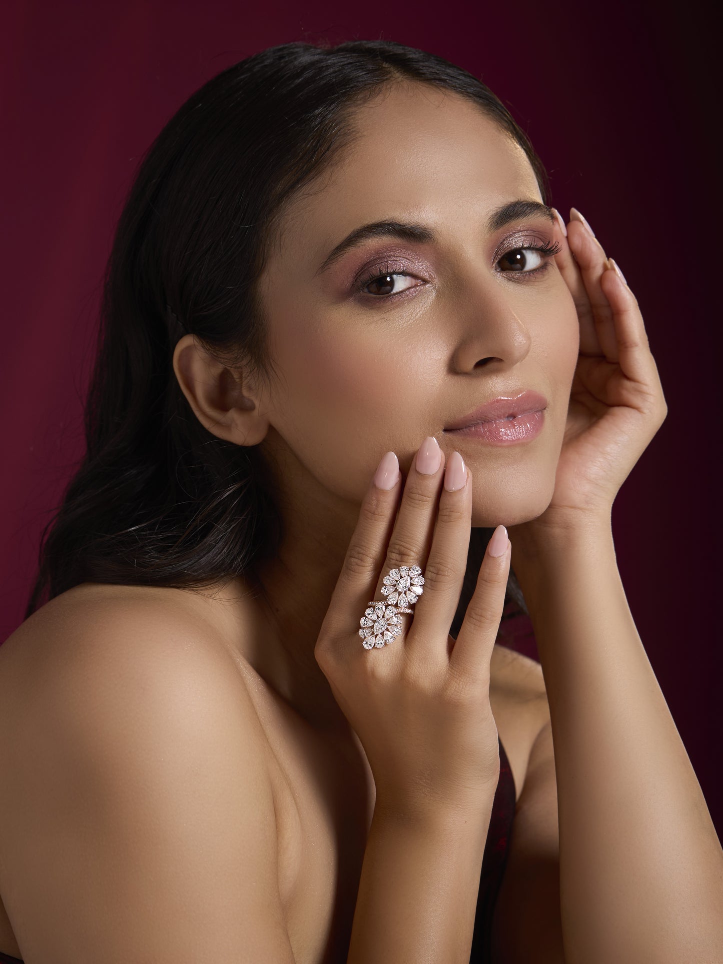 Dual Floral Diamond Ring