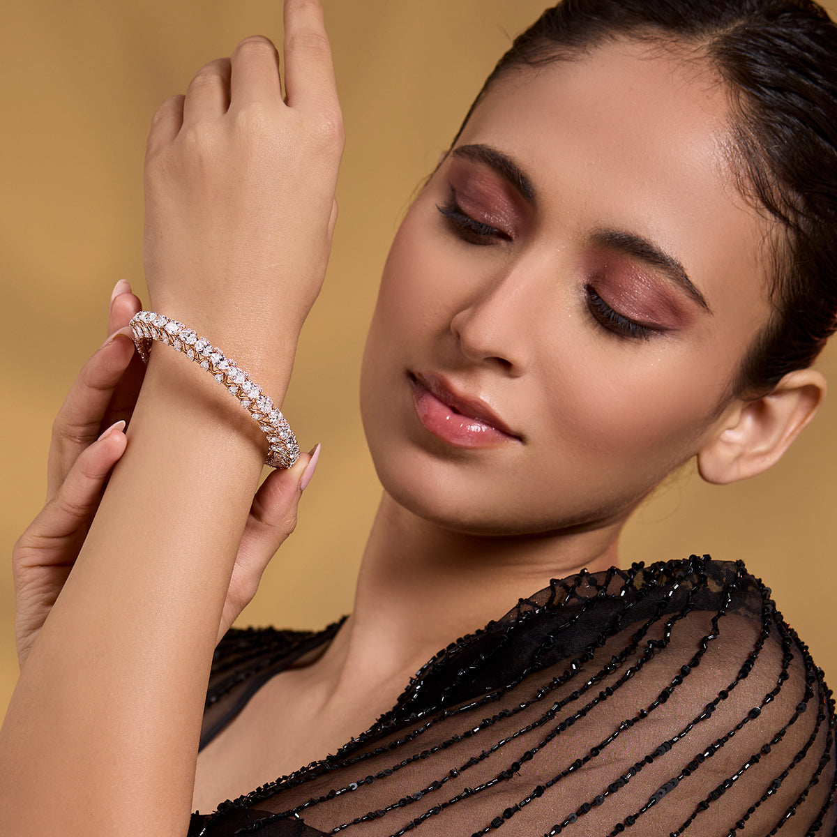 Oval Diamond Tennis Bangle