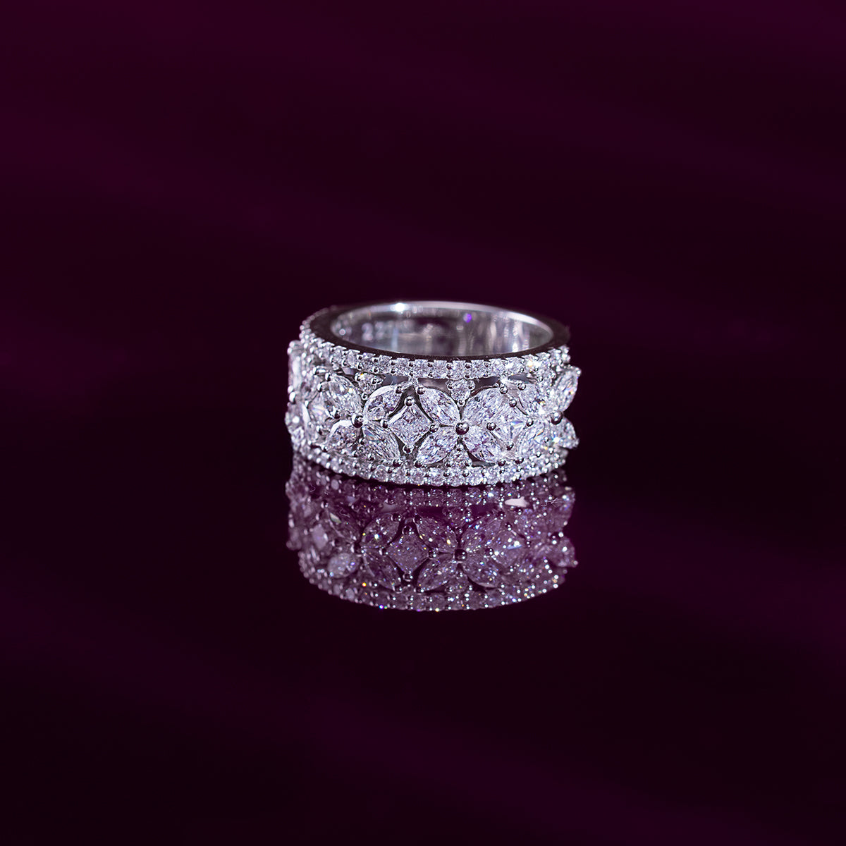 Floral Motif Eternity Band