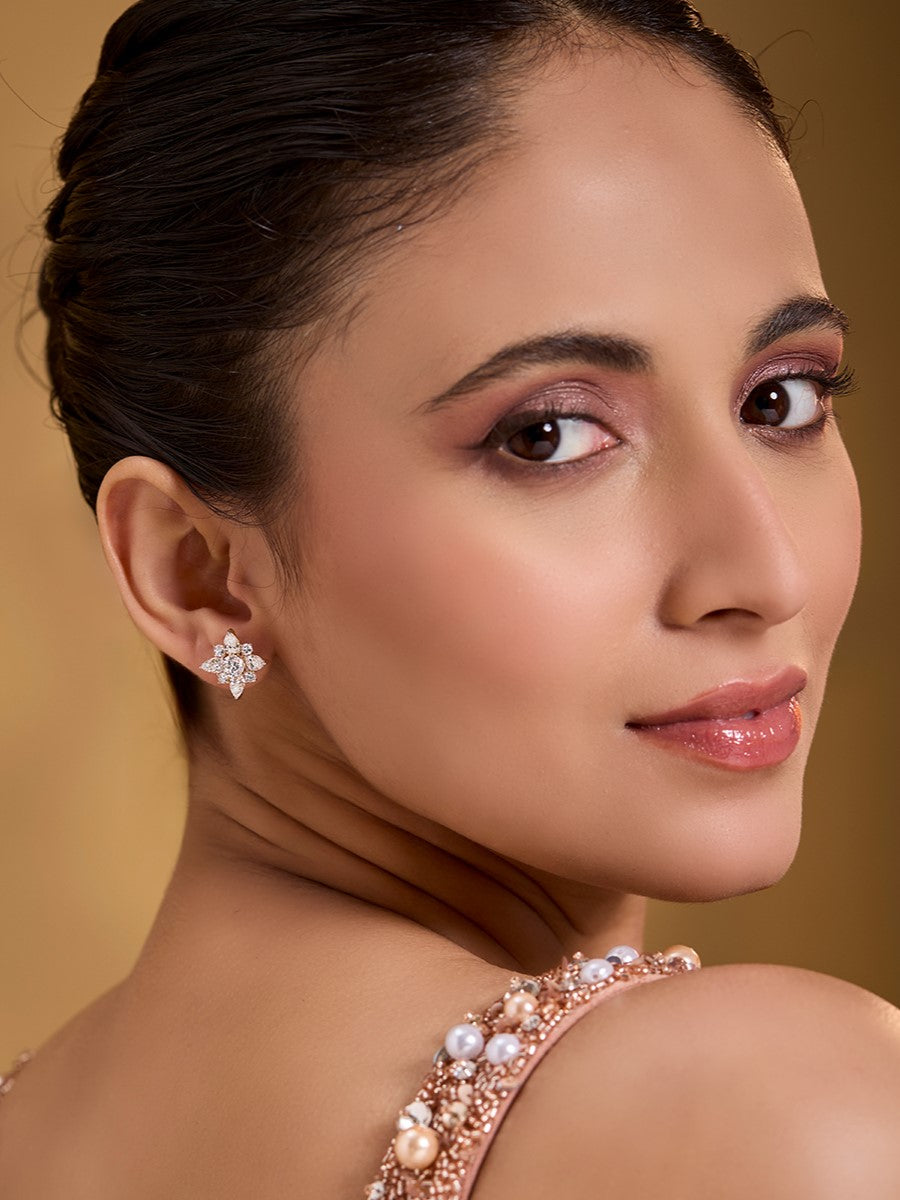 Ornate Petalburst Diamond Studs